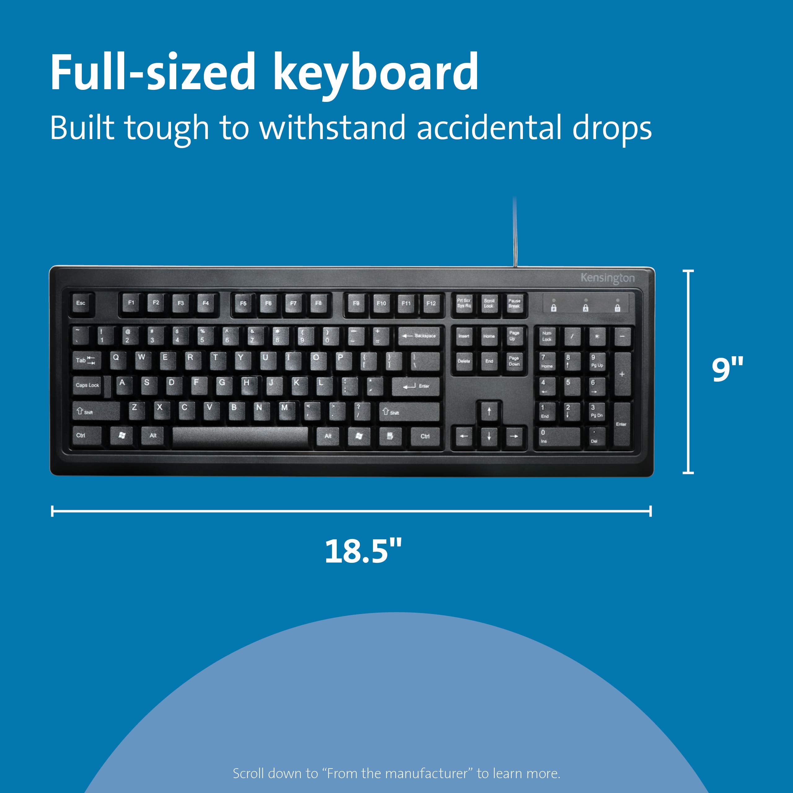 Kensington Mouse In A Box And Keyboard Wired Usb Desktop Set (K72436Am), Black