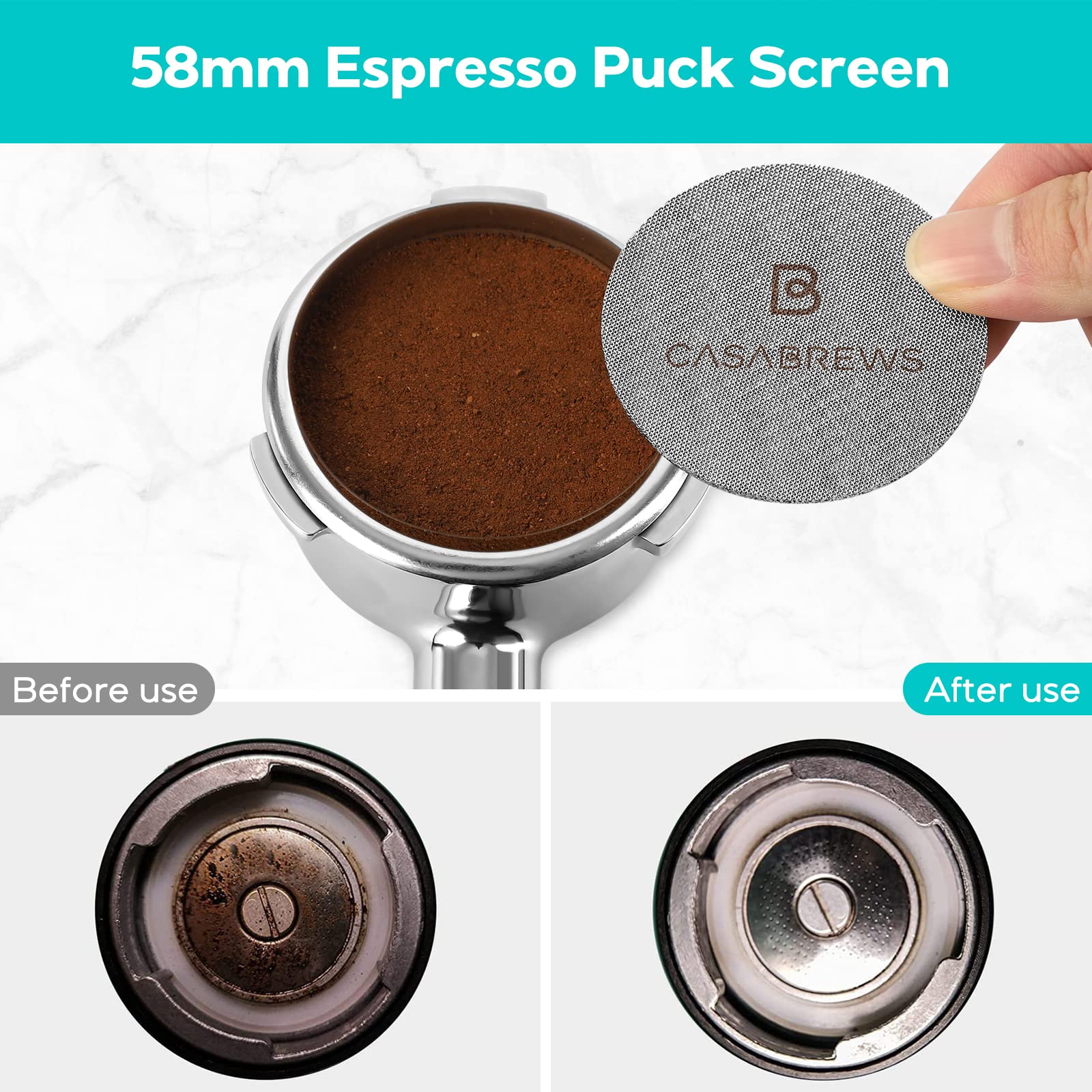 58Mm Bottomless Portafilter, 3 Ears Professional Espresso Portafilter With Filter Basket And Puck Screen, Compatible With Casabr