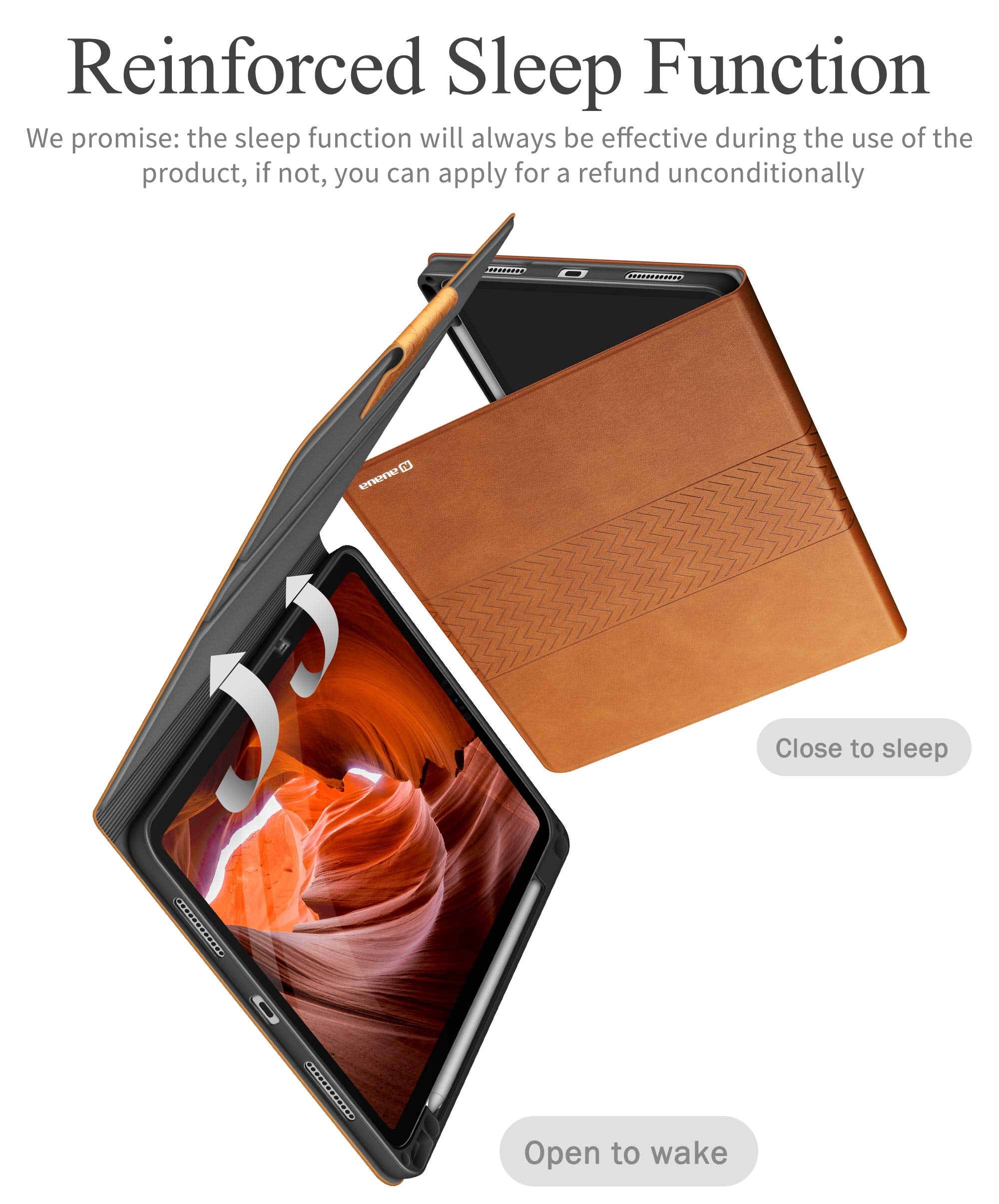 Auaua Case For New M2 Ipad Air 11 Inch Case (2024), Ipad Air 5Th/4Th Generation Case (2022/2020), With Pencil Holder, Auto Sleep