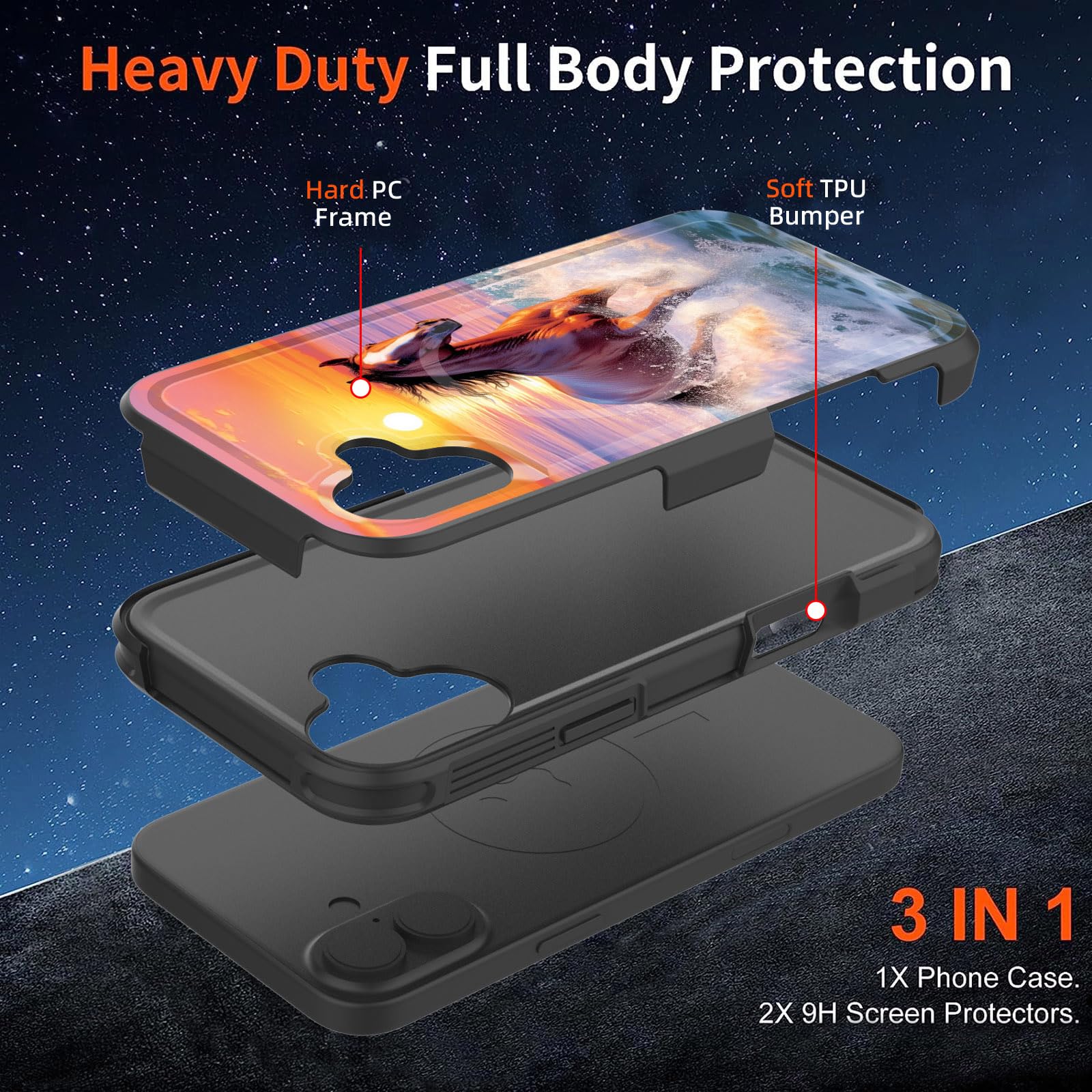 Zqlplzr Magnetic For Iphone 16 Case,[Compatible With Magsafe] [Military Grade Drop Protection] Heavy Duty Shockproof Phone Case