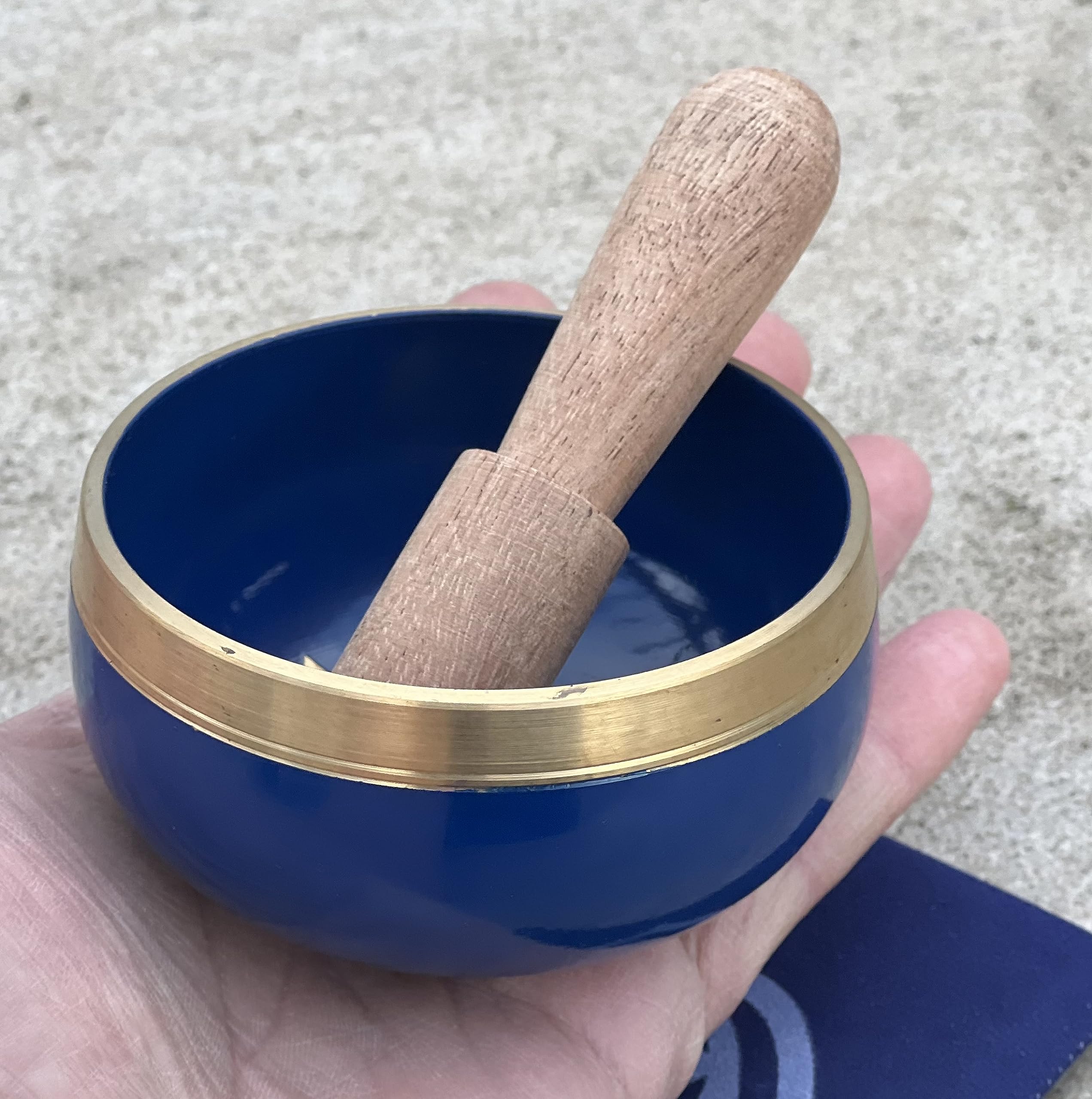 Dharmaobjects Tibetan Third Eye Chakra Premium Palm Size Singing Bowl Gift Box Set