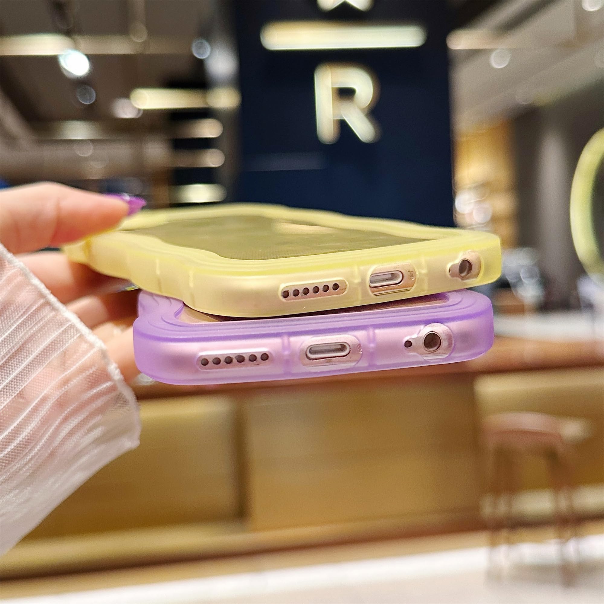 Skylmw Compatible With Iphone 6S Plus/6 Plus Case 5.5'', Cute Kawaii Curly Wave Frame Shape Soft Silicone Shockproof Protective