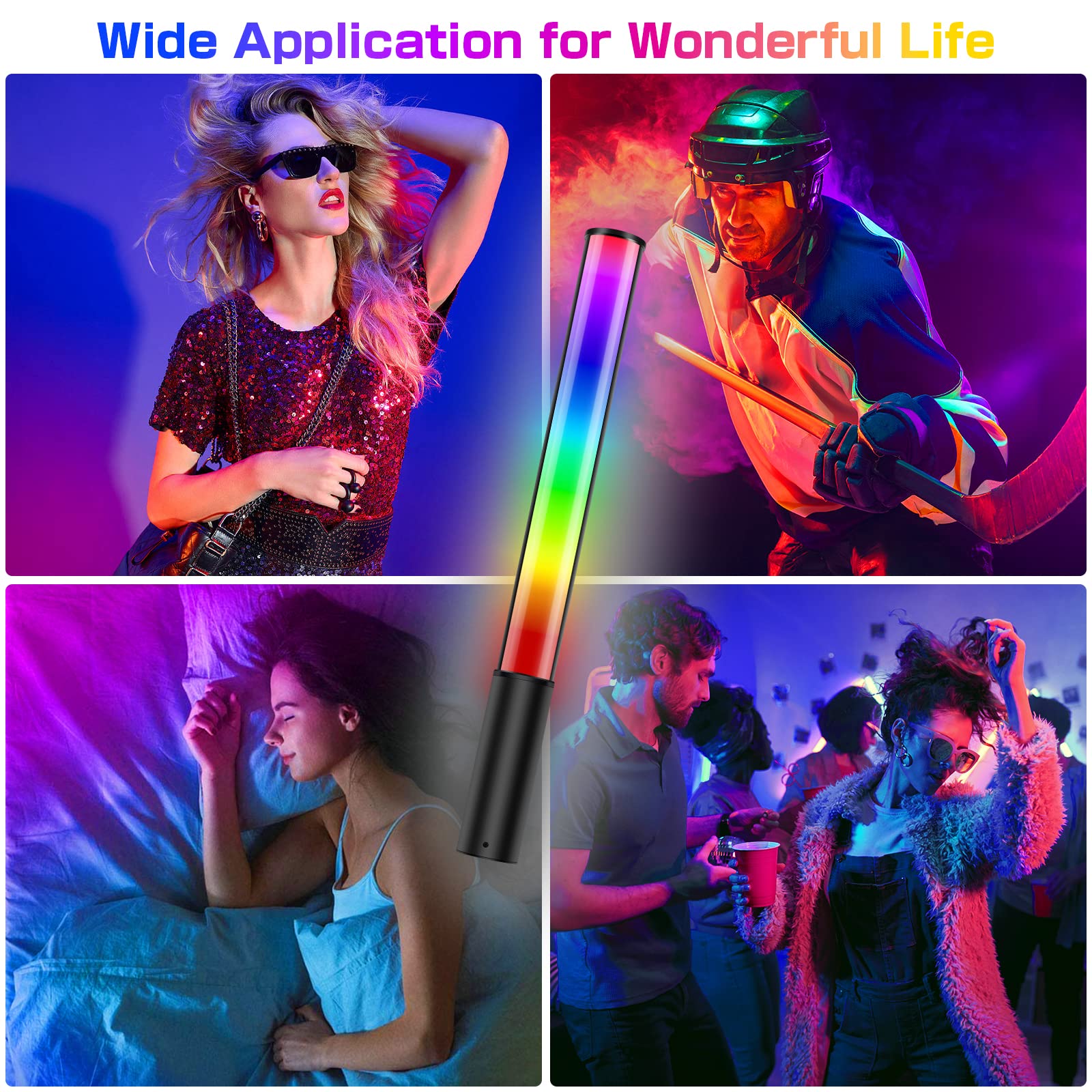Leshiou Rgb Video Light Wand, Handheld Multi Color Led Photography Light Stick With Remote Control, Dimmable 2500K 6500K Cri97+
