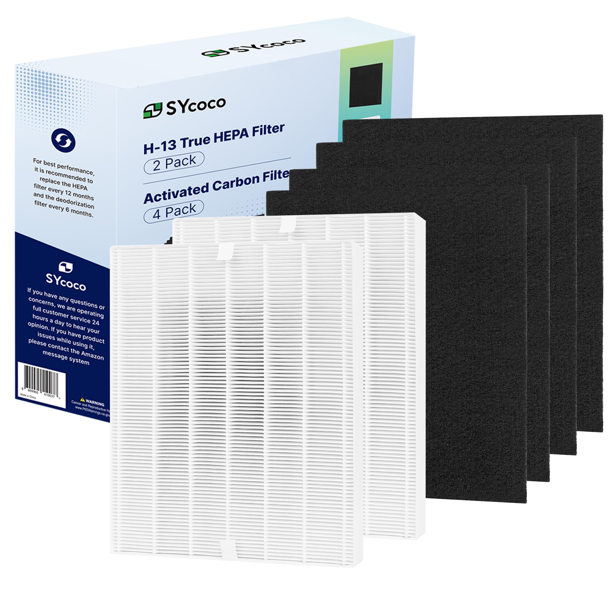 Sycoco Air Purifier Filter Replacement For Home Coway Purifiers   High Efficiency H13 True Hepa Filter, 2 Hepa And 4 Carbon Filt