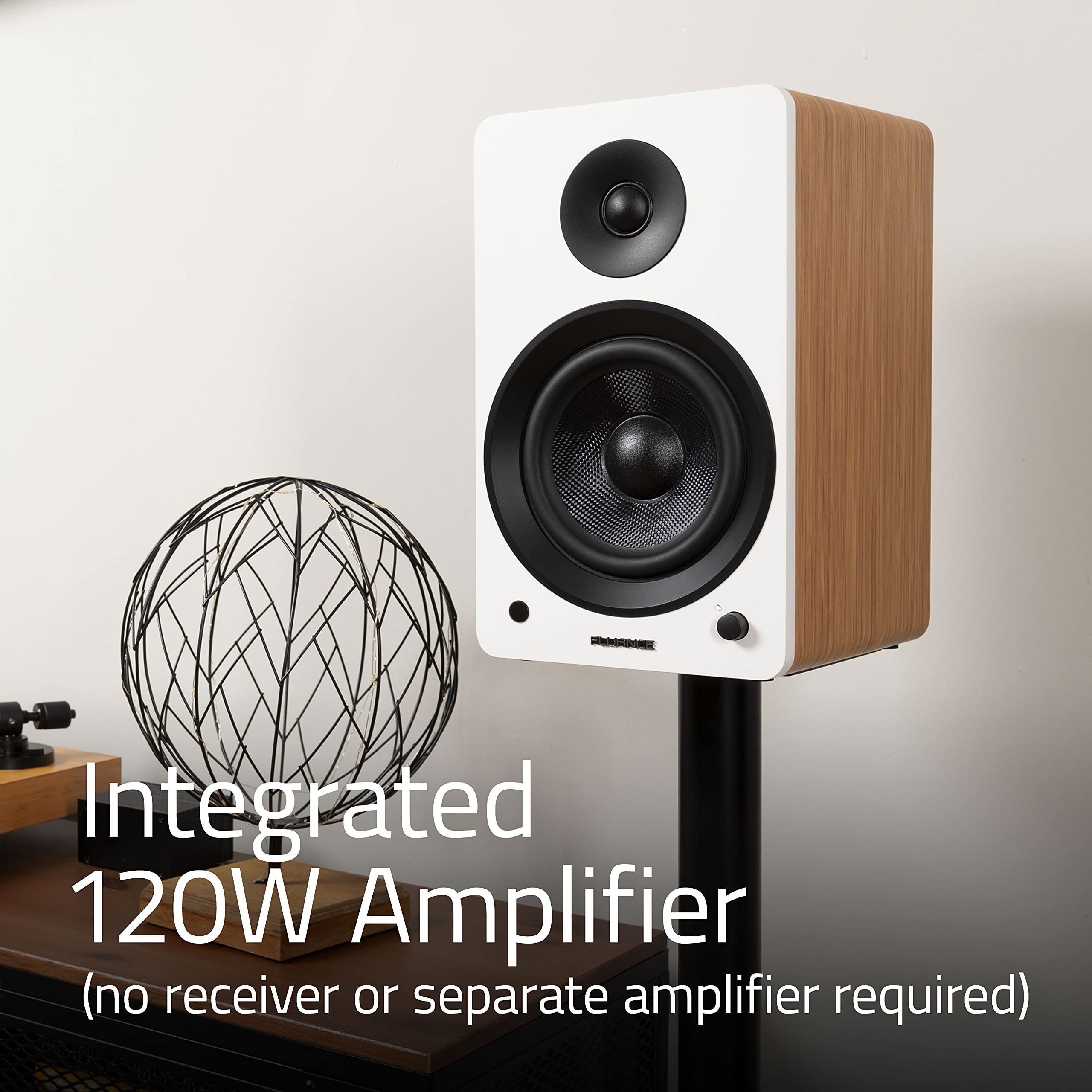 Fluance Ai61 Powered 2-Way 2.0 Stereo Bookshelf Speakers With 6.5 Drivers, 120W Amplifier For Turntable, Tv, Pc And Bluetooth 5