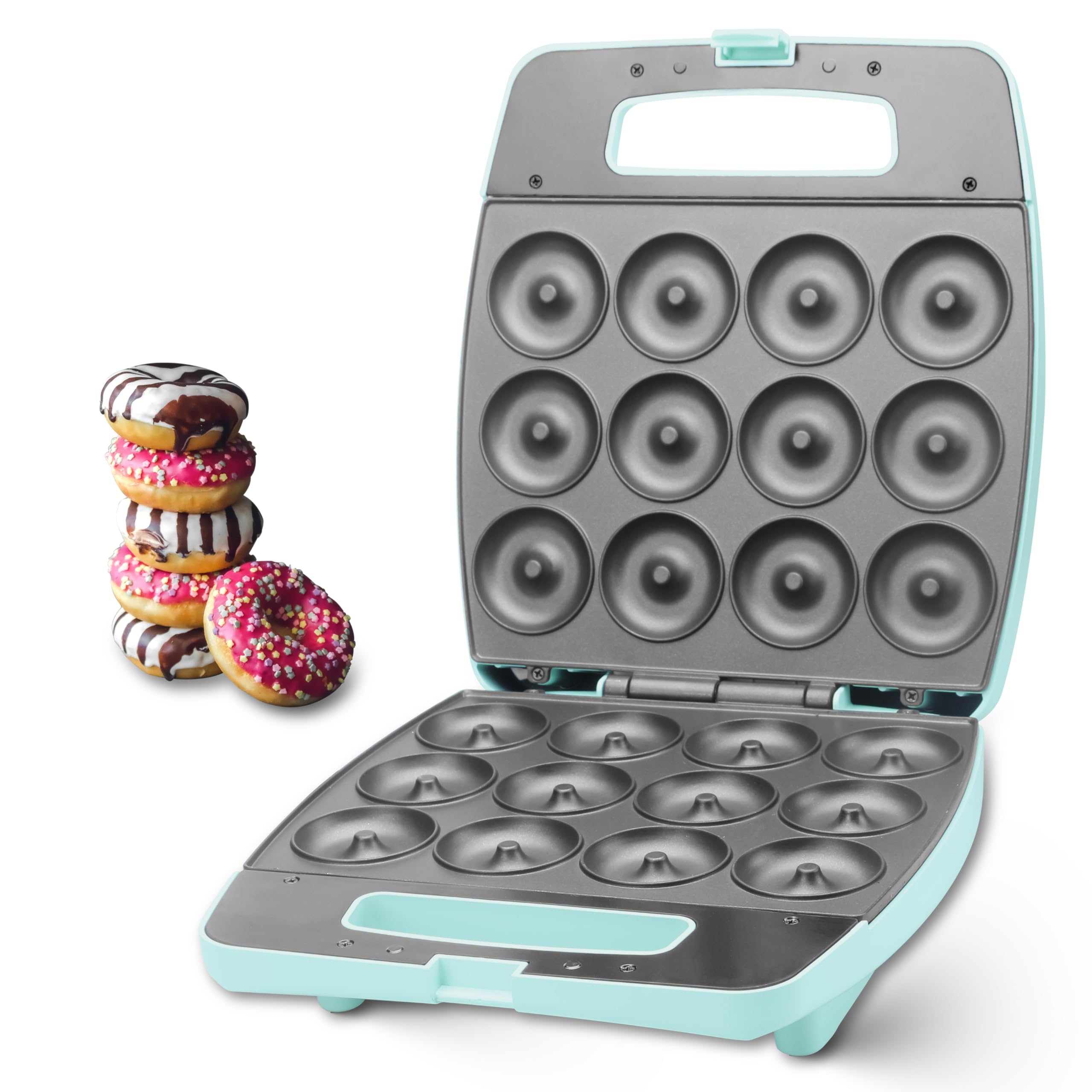 Bakers Friend Mini Donut Maker Machine, Bake 12 Mini Doughnuts, Maquina Para Hacer Donas, Perfect for Breakfast, Snacks, Desser