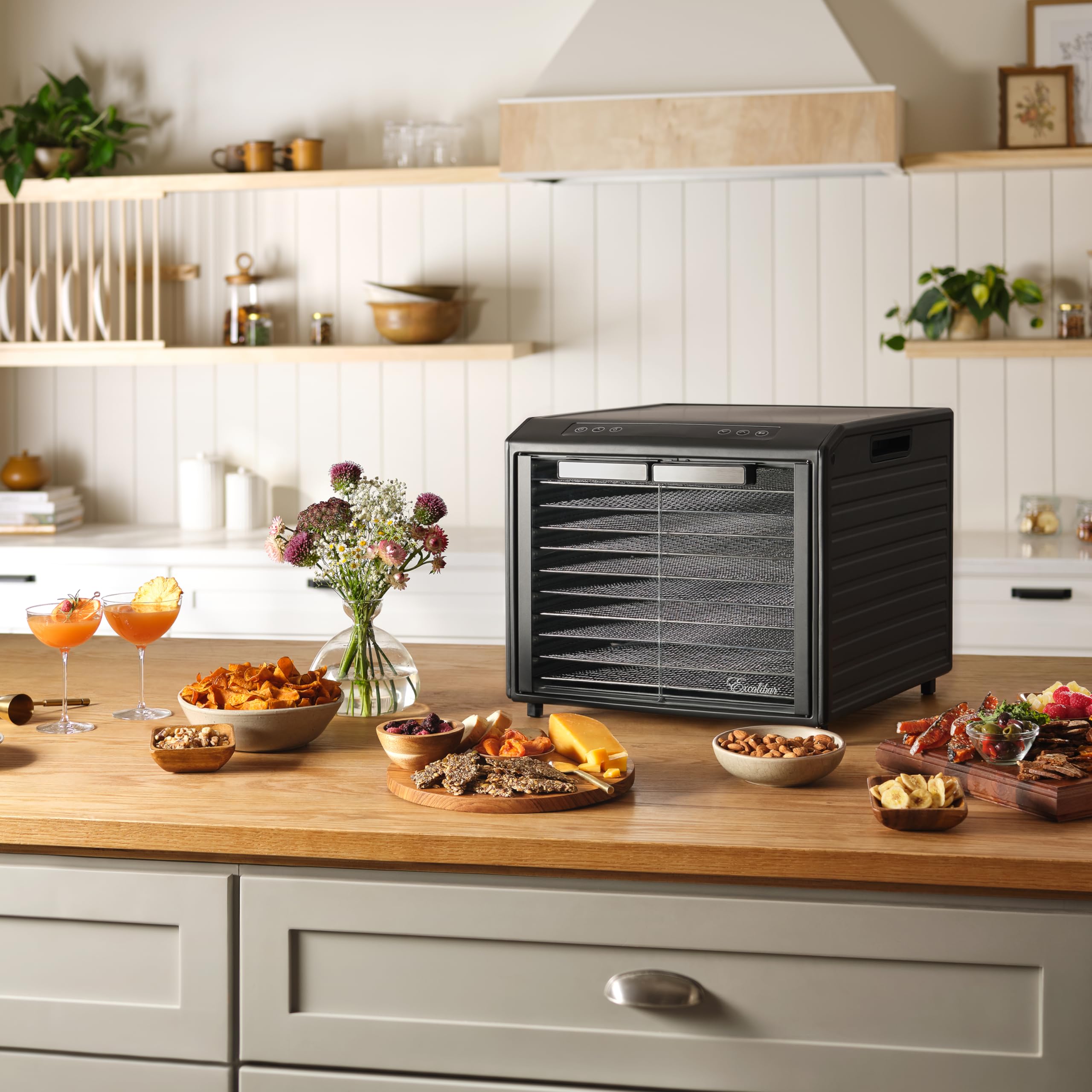 Excalibur Electric Food Dehydrator Select Series 10 Tray With Adjustable Temperature Control Includes Chrome Plated Drying Trays