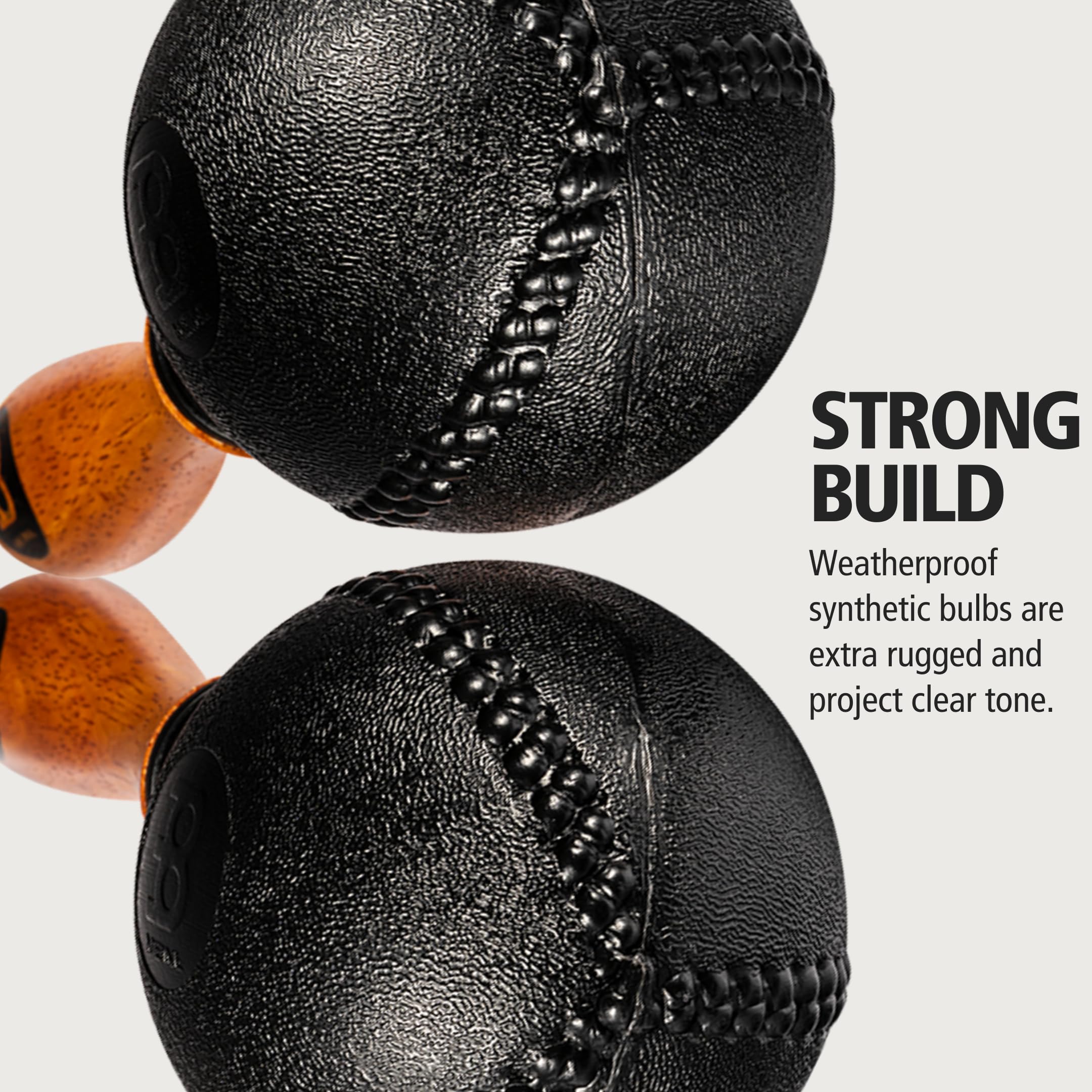 Meinl Percussion, Standard Size With Abs Plastic Wooden Concert Maracas Hand Shaker Rattles With All Weather Synthetic Shells � Not Made In China � Solid Wood Handles, 2 Year Warranty (Pm2Bk)