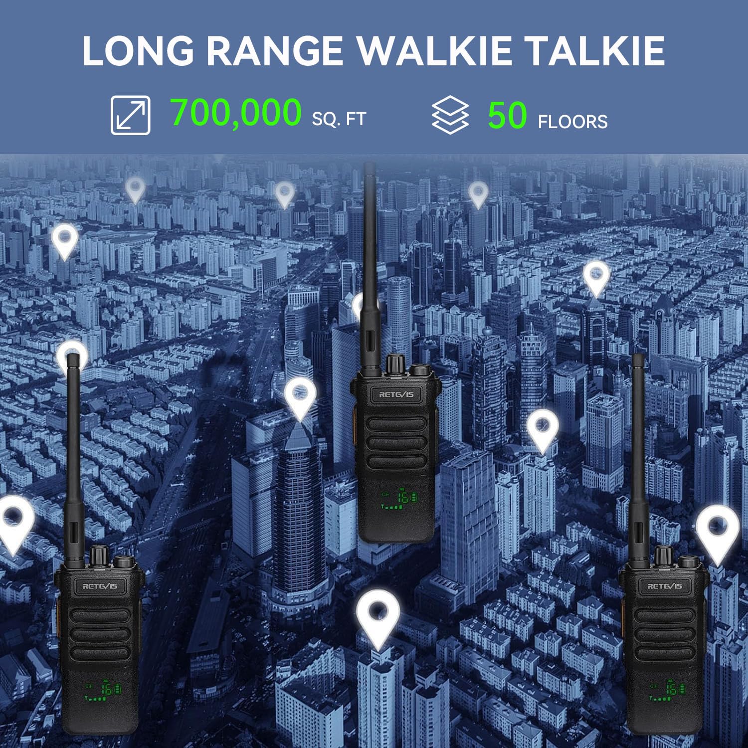 Retevis Rt86 Walkie Talkies Adults With Shoulder Mic, Heavy Duty 2 Way Radio Handheld, Two Way Radios Long Range Rechargeable, H