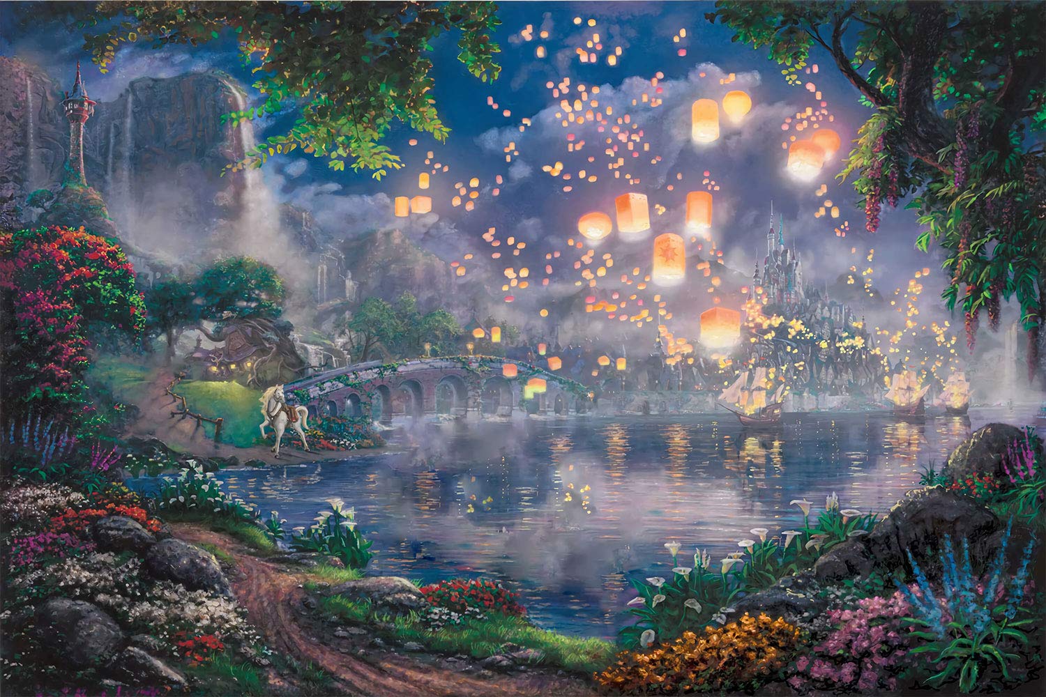 Fairy Tale Prince Beauty Backdrop 9X6Ft Palace Castle Garden Lake Lantern Romantic Dating Girl Princess Birthday Party Photography Background Photo Studio Prop Wallpaper Lyst910