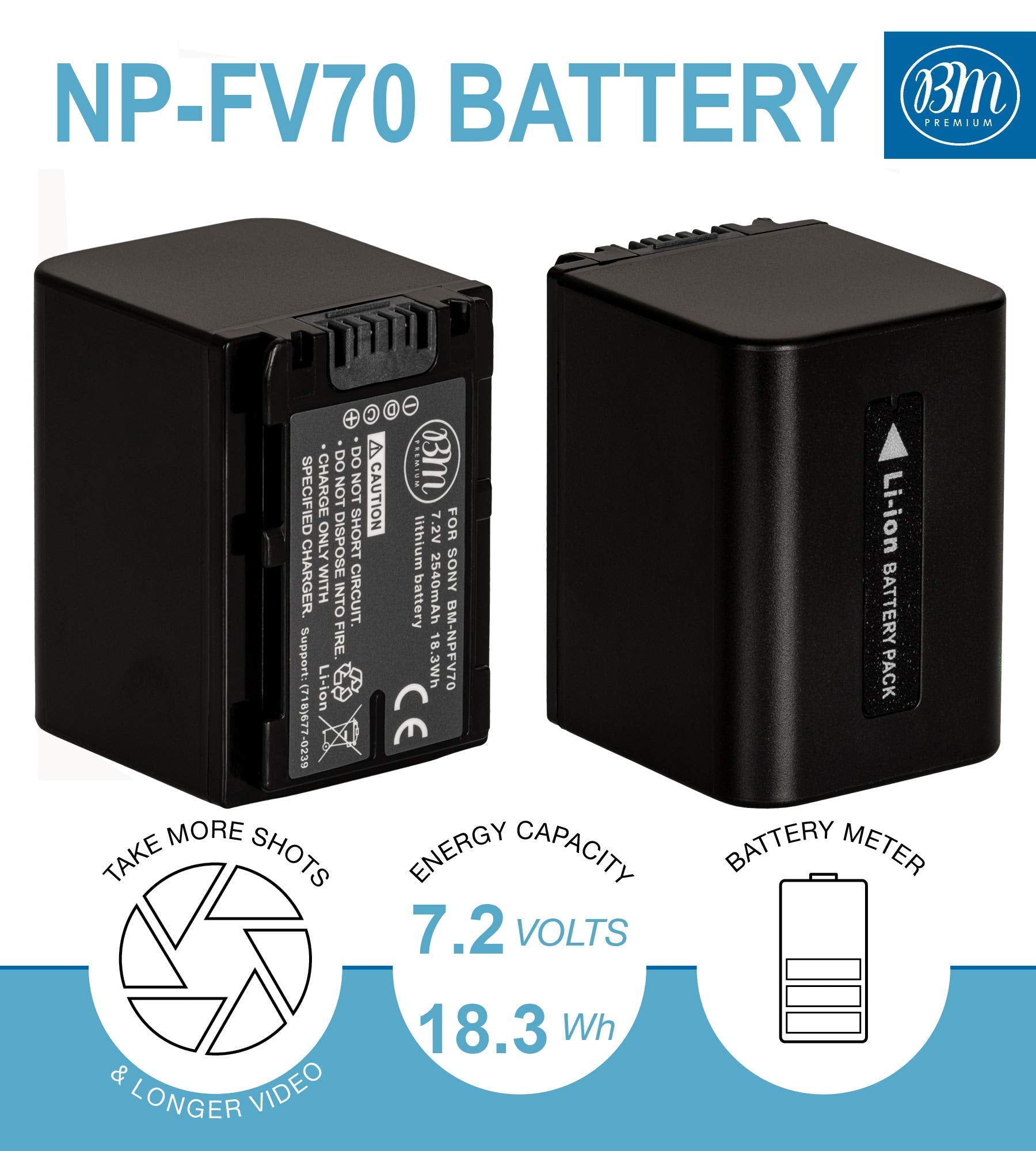 BM NP FV70 Battery and Charger for Sony FDR AX700, HDR CX210, CX220, CX230, CX260V, CX290, CX330, CX380, CX430V, CX580V, CX760V, CX900, PJ340, PJ540, PJ670, PJ810, FDR AX33, AX53, AX100 Camcorder