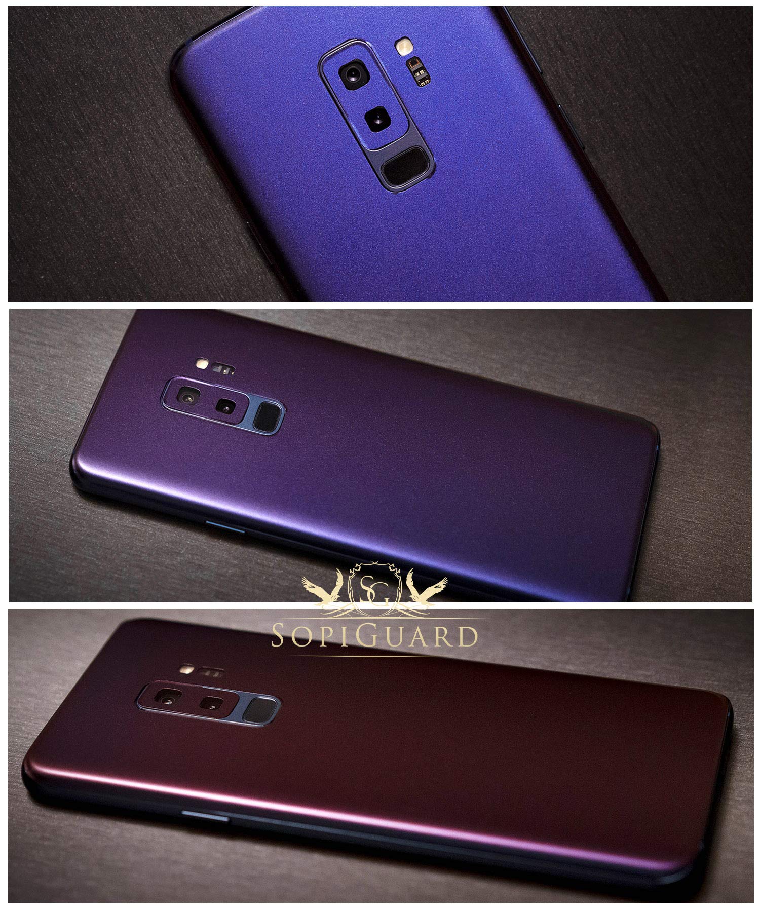 Sopiguard Sticker For Surface Duo Phone Edge To Edge Precision Vinyl Skin Wrap (Gloss Roaring Thunder Red/Purple)