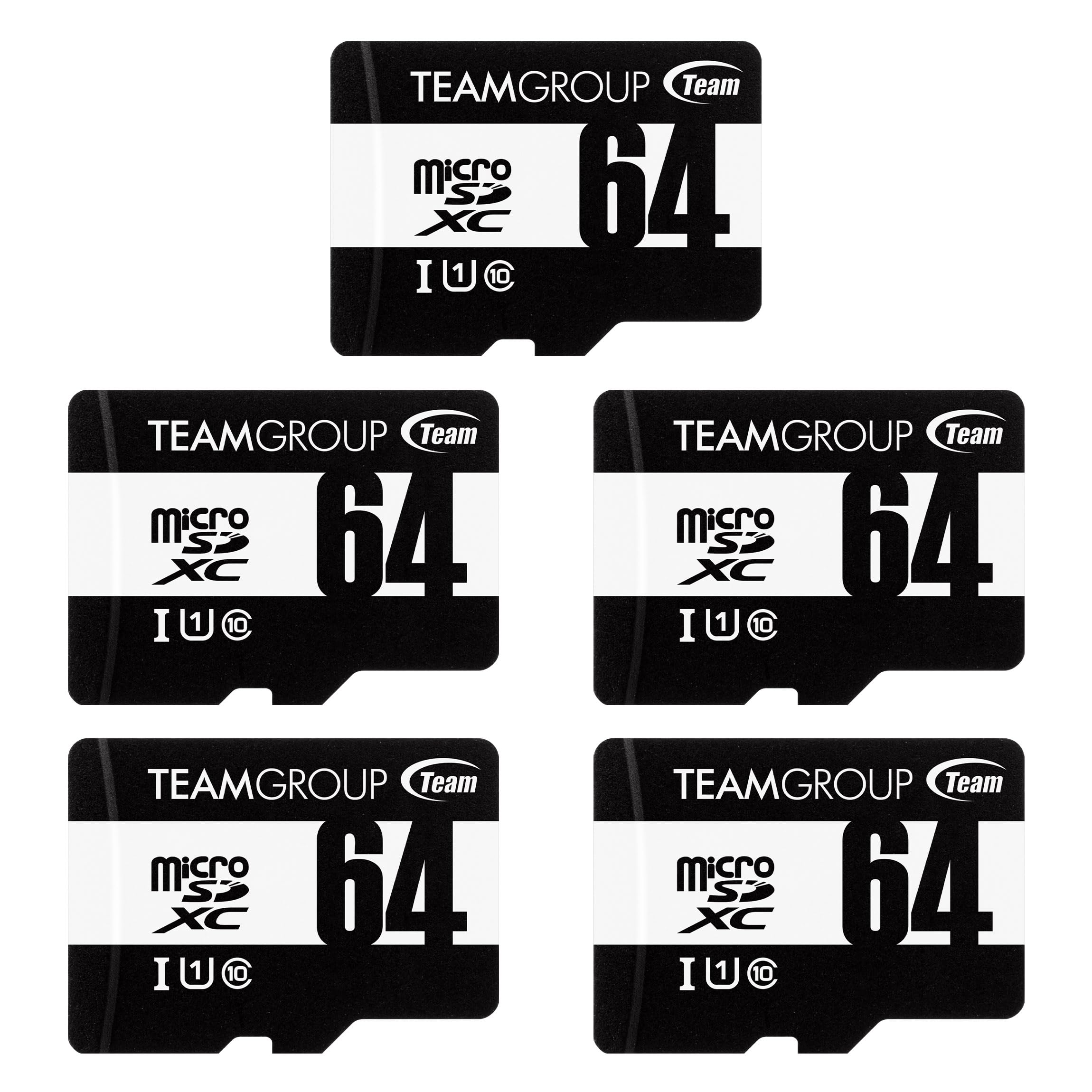 Teamgroup Micro 64Gb X 5 Pack Uhs I U1 Class 10 Sdhc Sdxc Read Speed Up To 100Mb/S High Speed Flash Meomry Card With Adapter For Camera, Surveillance, Full Hd Shooting Tusdx64Gcl10U63