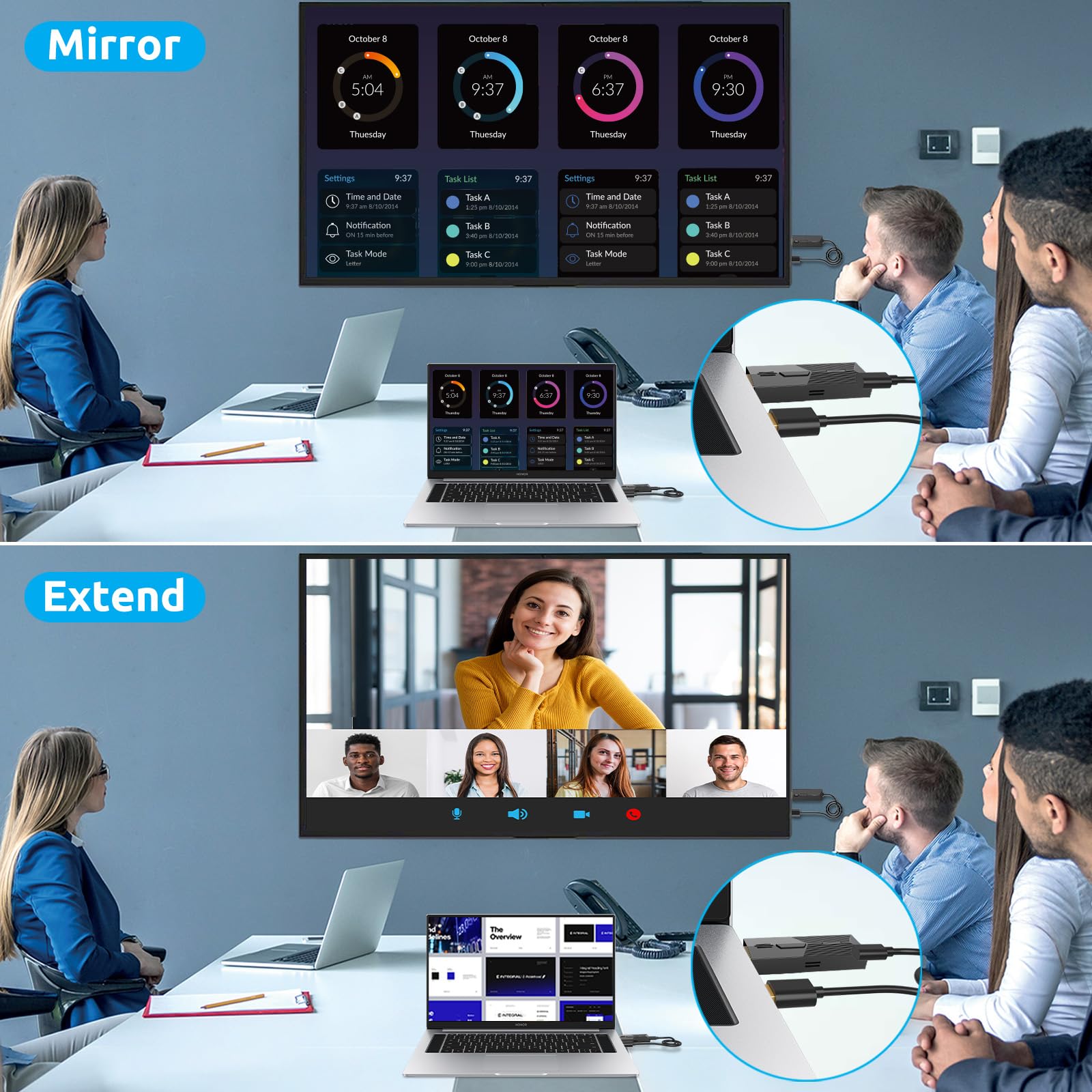 Wireless Hdmi Transmitter And Receiver, Plug & Play 4K Decording, Portable 2.4G/5G Wireless Hdmi Extender Kit For Streaming Vide