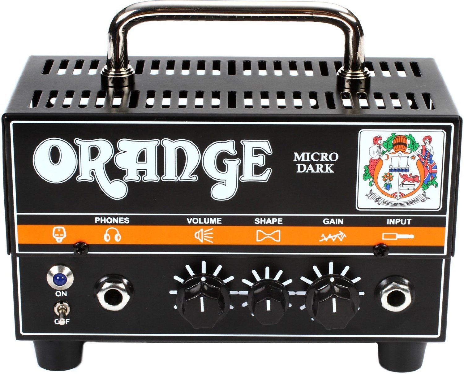 Orange Micro Dark Terror Hybrid Amp Head Mini Stack Combo W/ Cabinet And Speaker Cable, Black