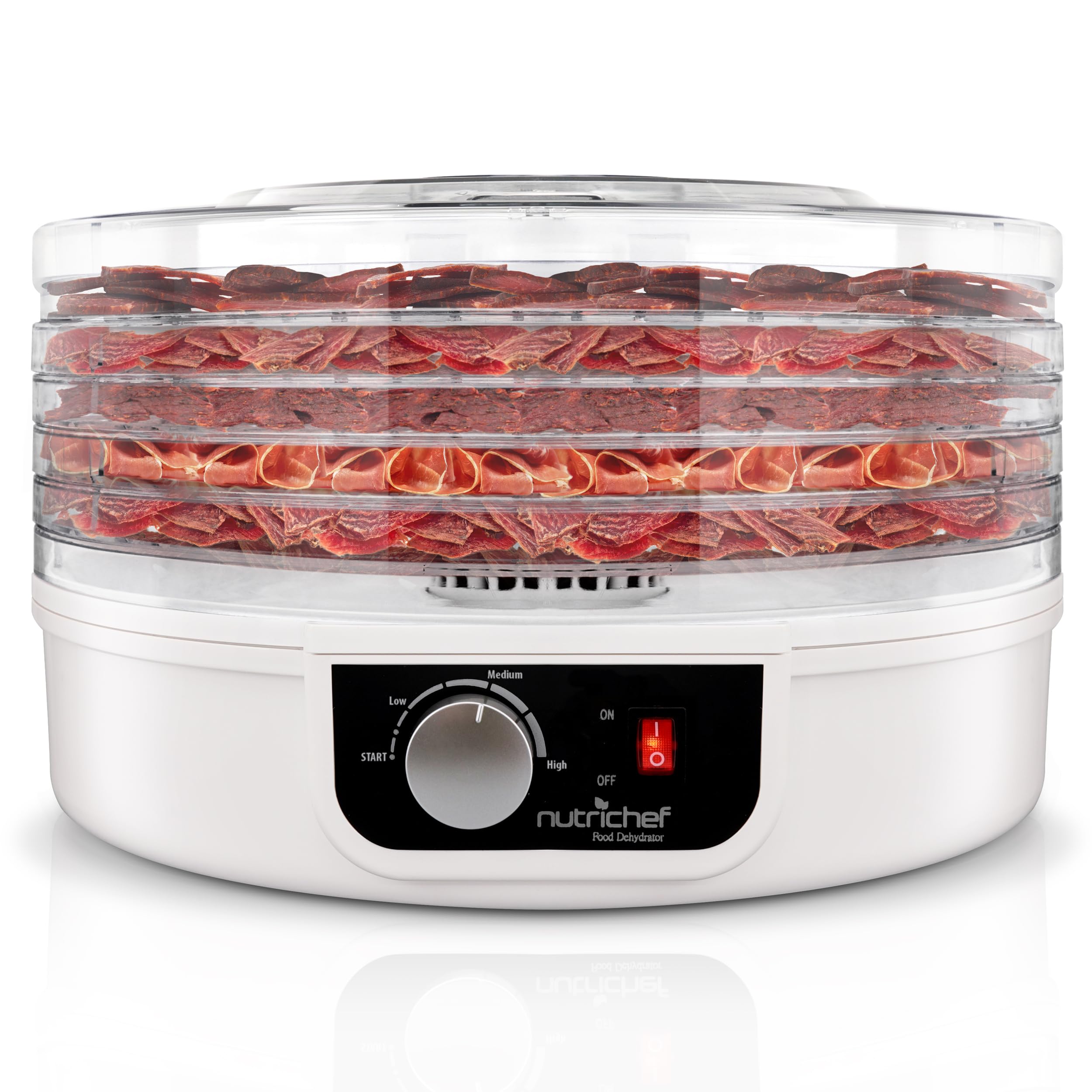 NutriChef Food Dehydrator - Dehydrate Beef Jerky, Meat, Mushrooms, Fruits & Vegetables at Home | Utilizes High-Heat Circulation 