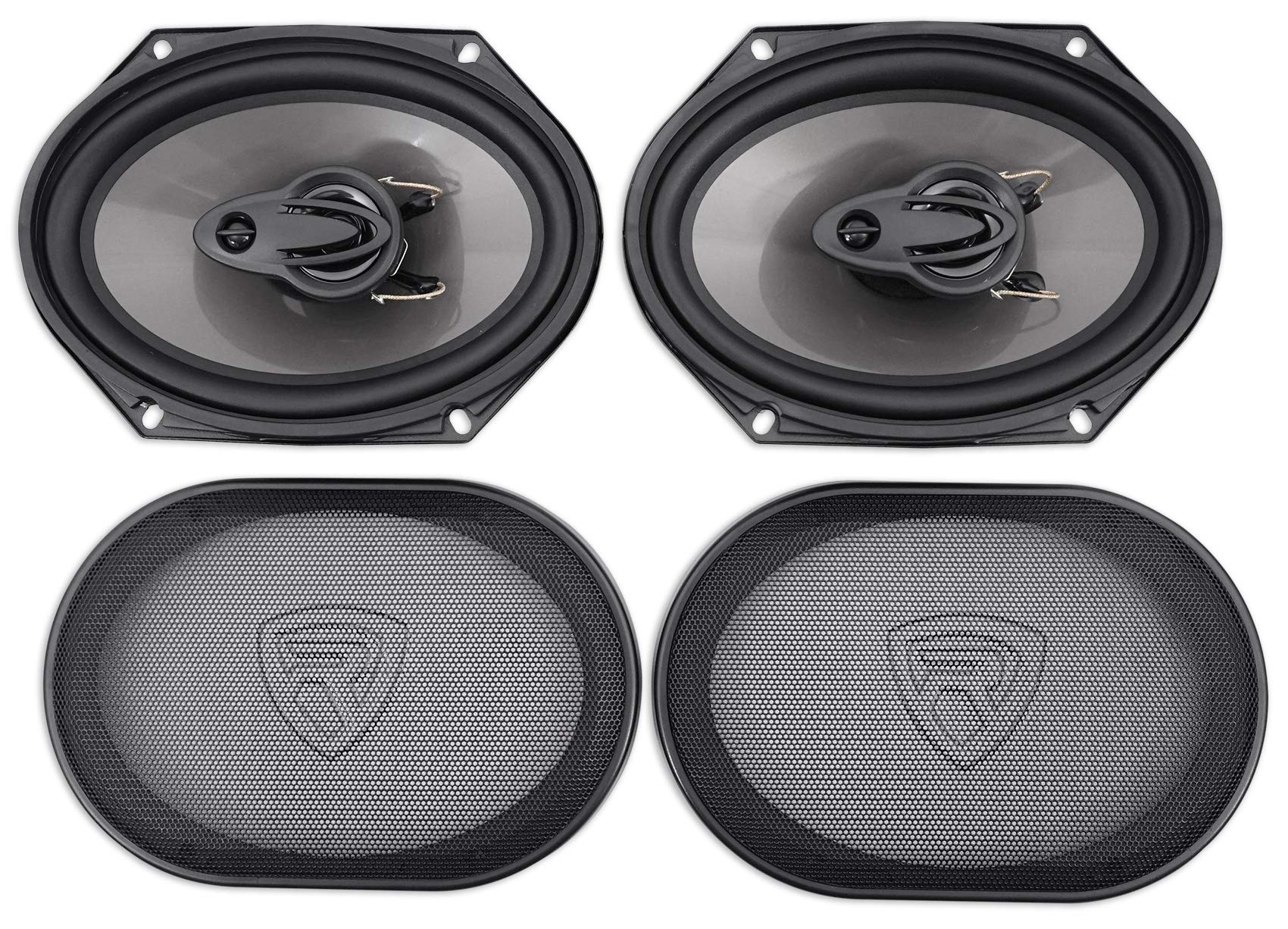 Rockville (4) Rv68.3A 6X8 3 Way Car Speakers 1800 Watts/340 Watts Rms Cea Rated