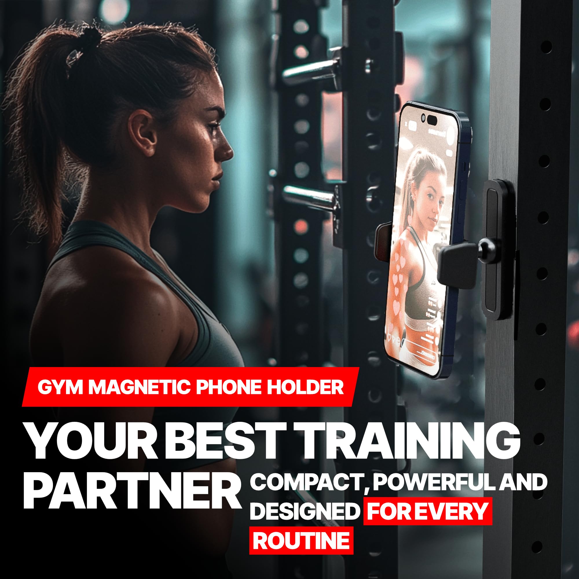 Blaubeck Magnetic Phone Holder For Gym - Essential Gym Rats Stuff - Magnetic Tripod For Iphone And Magnet Phone Mount- Home Work
