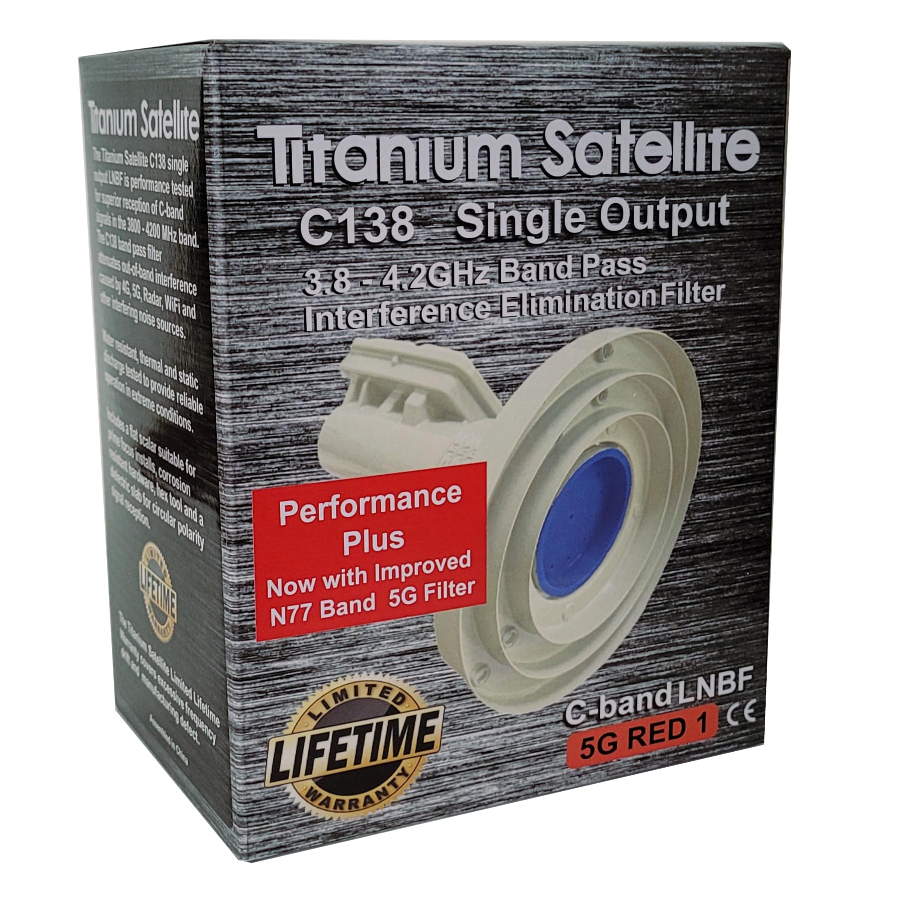 Titanium Satellite C Band Lnbf C138 Performance Plus   5G Interference Filter 3800   4200Mhz Band Pass 1 Output