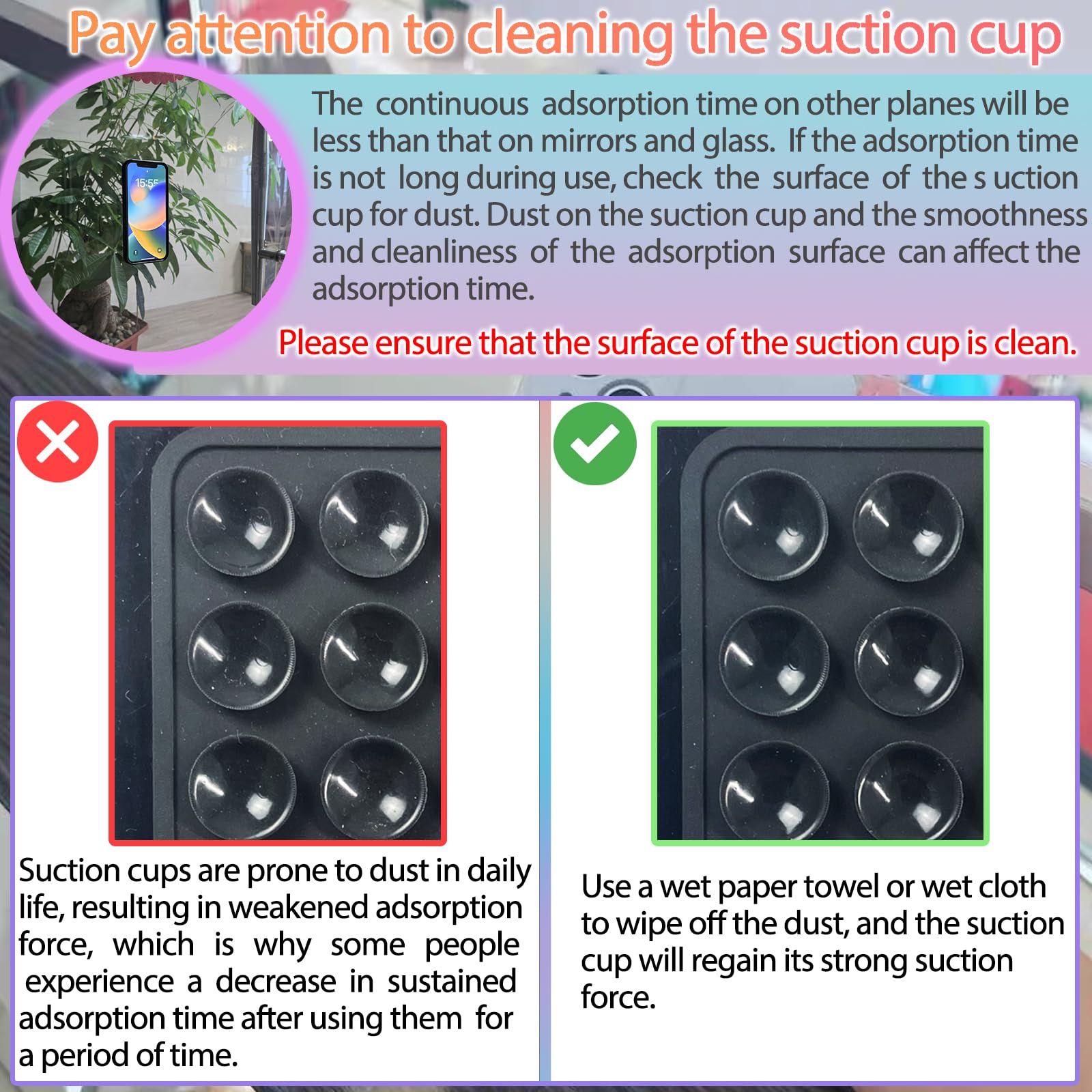 Qxbbox Silicone Suction Cup Phone Case Mount, Hands-Free Strong Grip Holder For Selfies And Videos, Silicon Adhesive Phone Stand