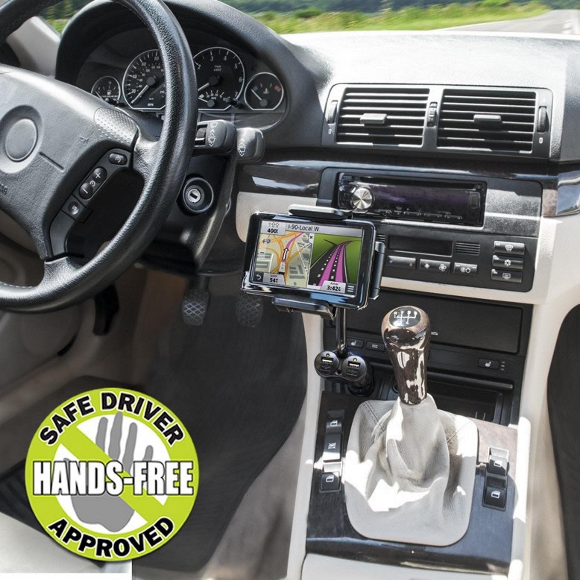 Bracketron Tekgrip 12V Power Dock Mount Phone Holder Two Charging Ports Hands Free Iphone X 8 Plus 7 Se 6S 6 Samsung Galaxy S9 S