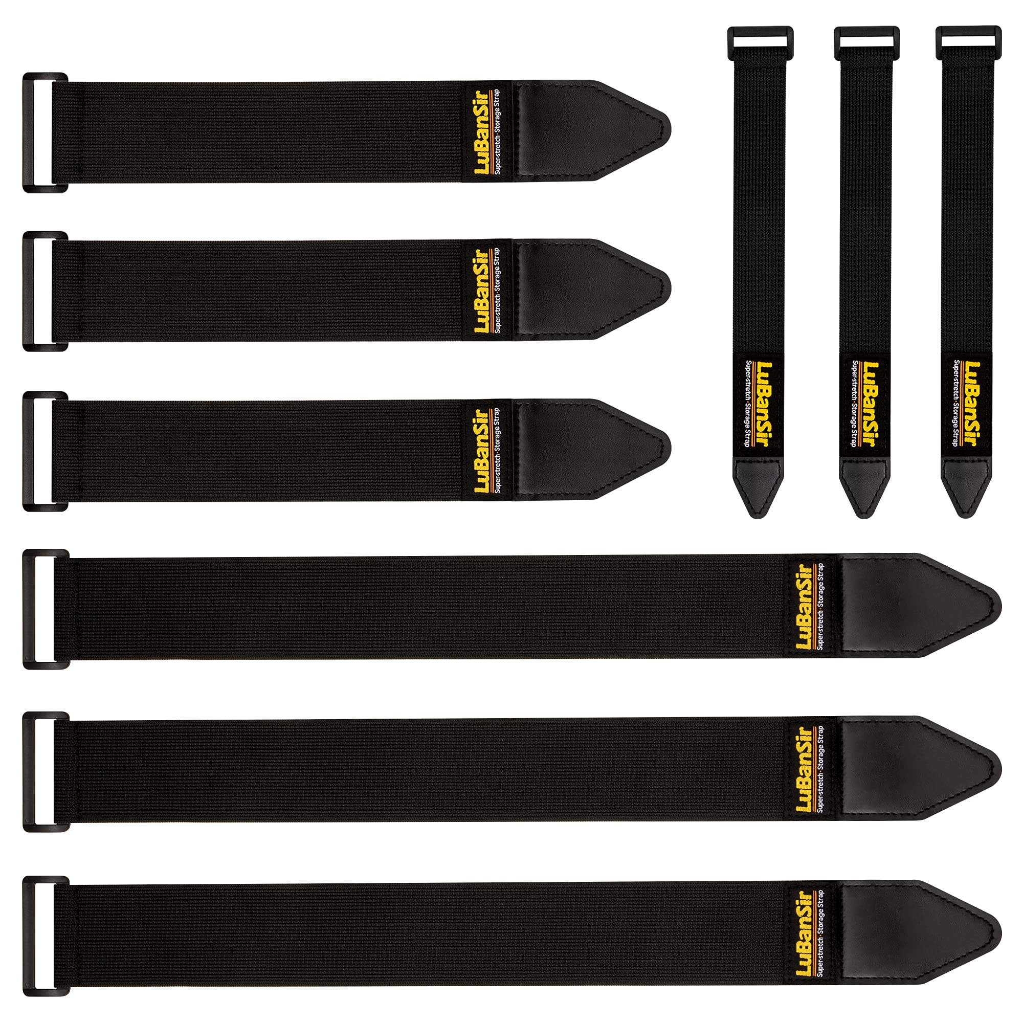 Lubansir Cinch Straps, Assorted 9 Pack(9/12   /18) Super Stretch Storage Straps Fit House, Garage, Workshop, Boat, Car Organizat