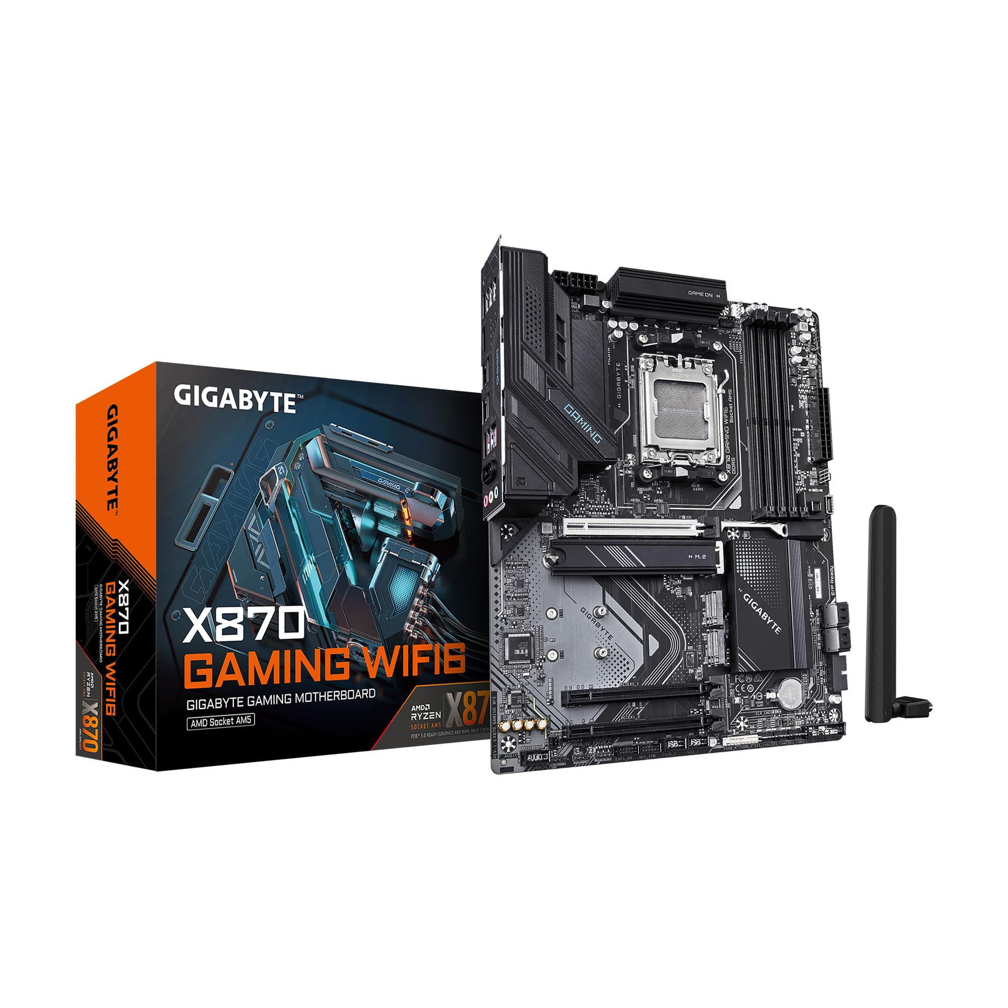 Gigabyte X870 Gaming Wifi6 Amd Am5 Lga 1718 Motherboard, Atx, Ddr5, 3X M.2, Pcie 5.0, Usb4, Wifi 6, 2.5Gbe Lan, Ez Latch, 5 Year