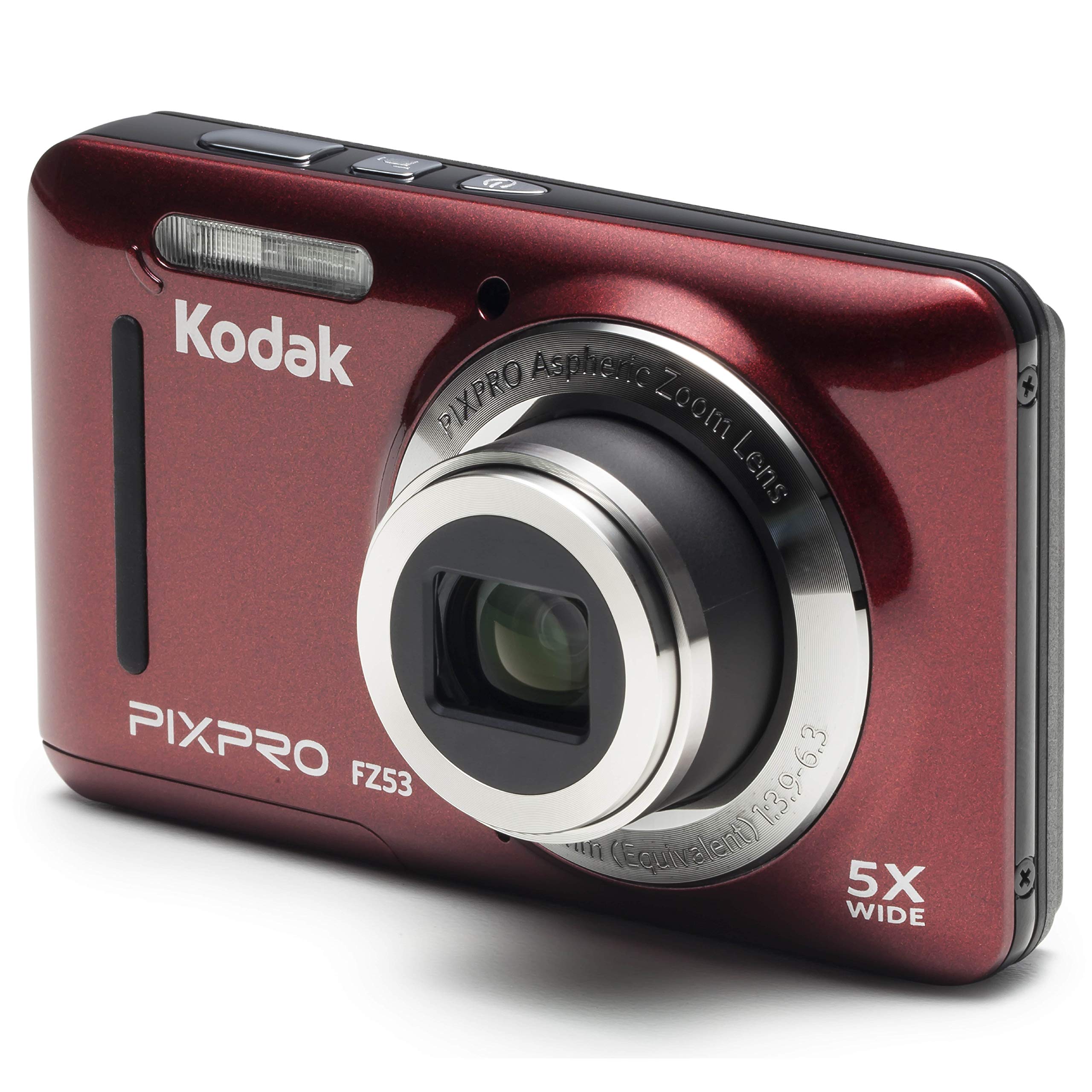 Kodak PIXPRO Friendly Zoom FZ53-RD 16MP Digital Camera with 5X Optical Zoom and 2.7 LCD Screen (Red)