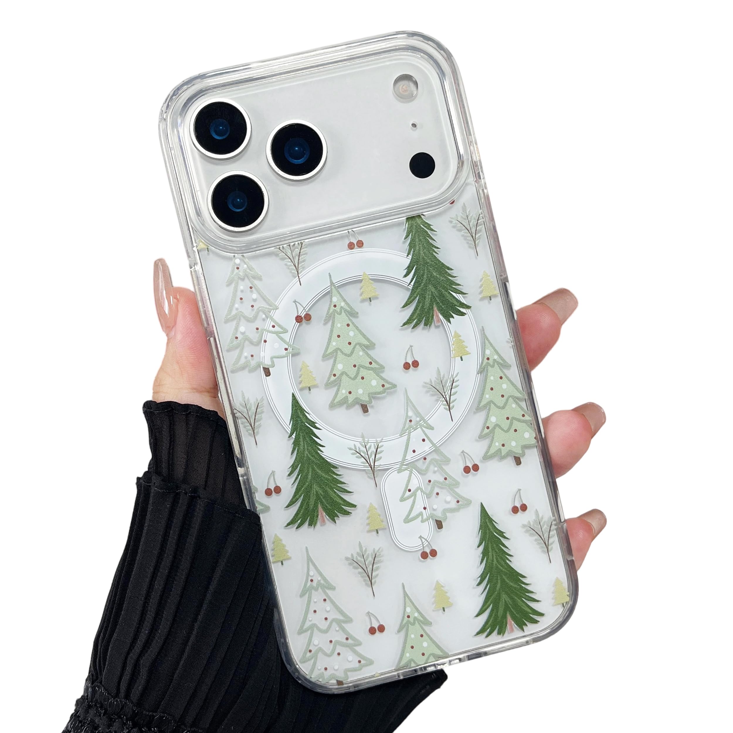 ZTOFERA for iPhone 17 Pro Christmas Phone Case Compatible with Magsafe, Vintage Christmas Pattern Design Cute for Xmax, Anti-Dro