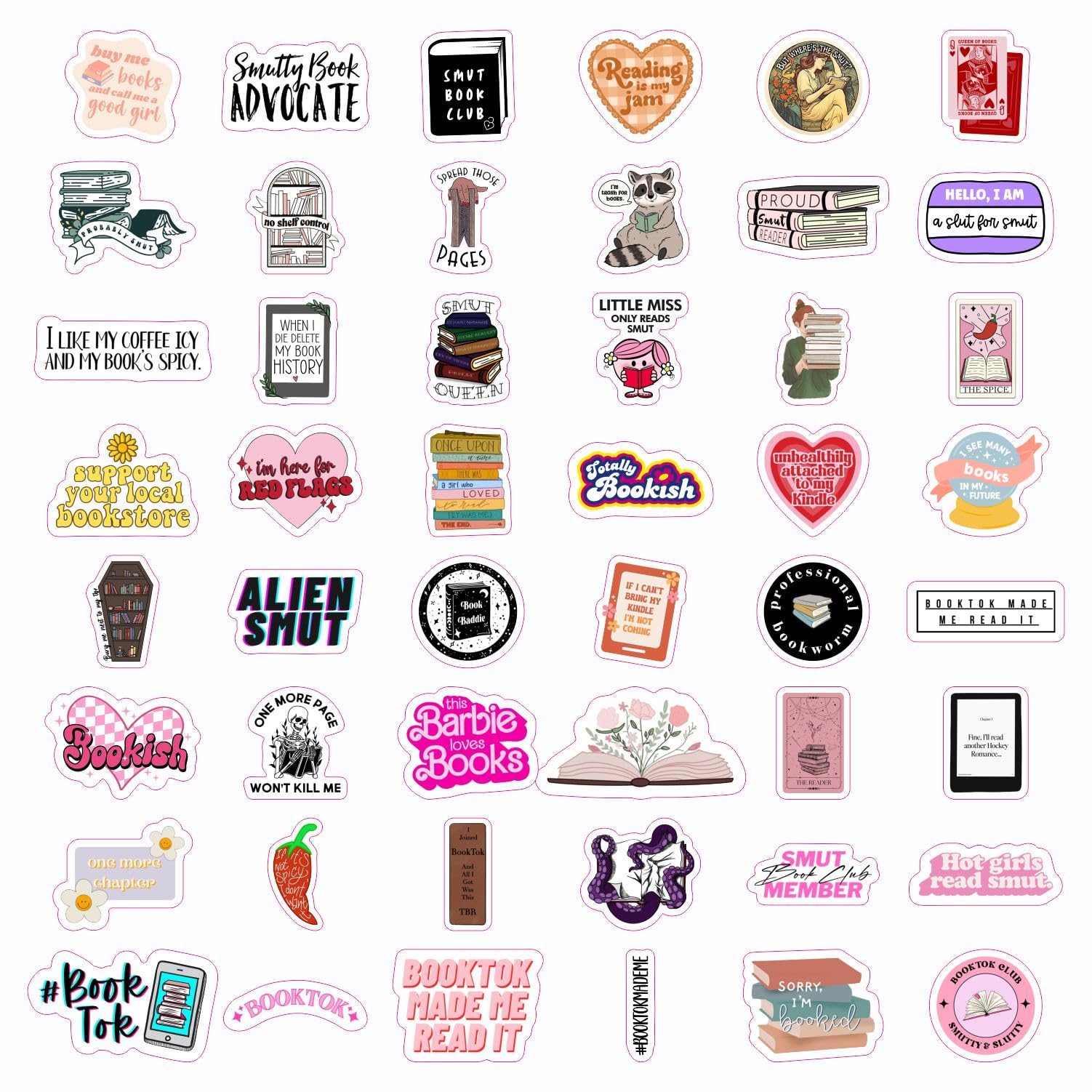 100Pcs Smu_Tty Book Stickers   Spicy Book Stickers For Kind Le, Book Tok Stickers, Bookish Stickers For Adults, Dark Romance Boo