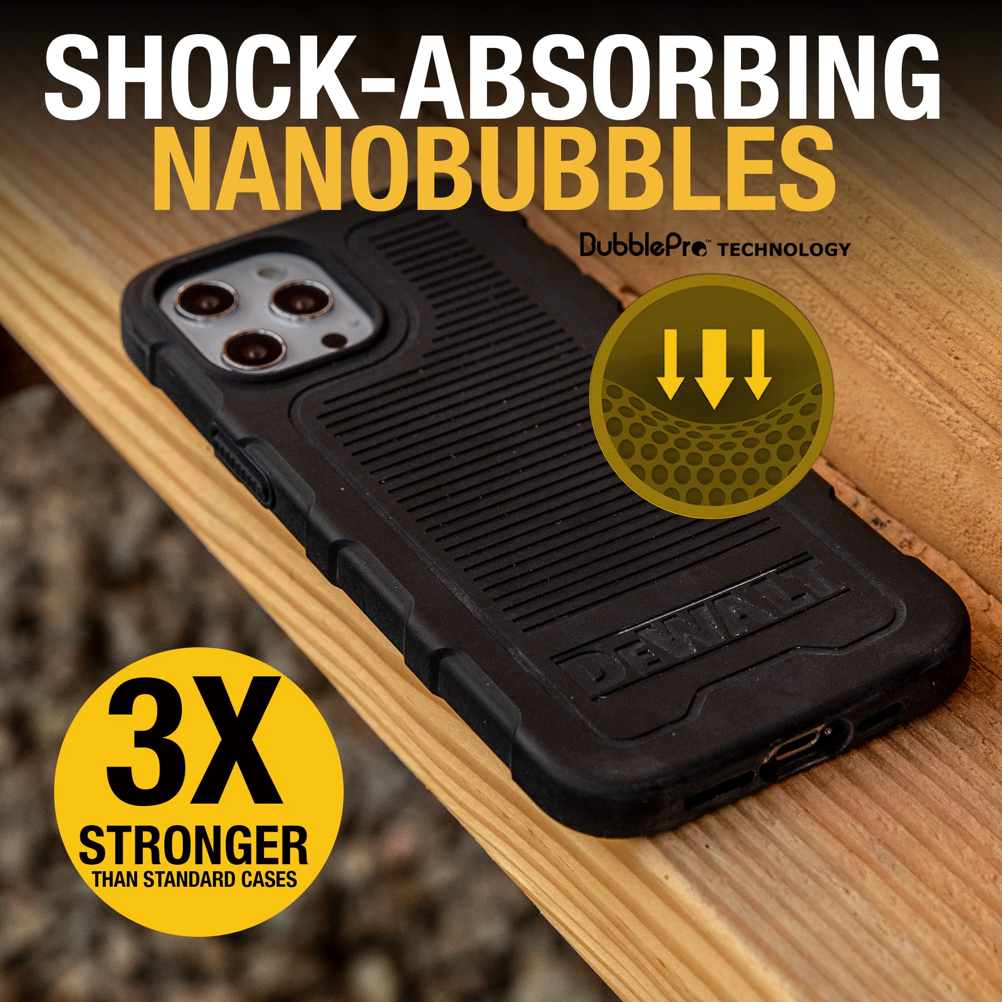 Dewalt Phone Case/Screen Protector Kit - Magnetic Case For Iphone 13 Pro - Tempered Glass Screen Protector Included - Magsafe Co