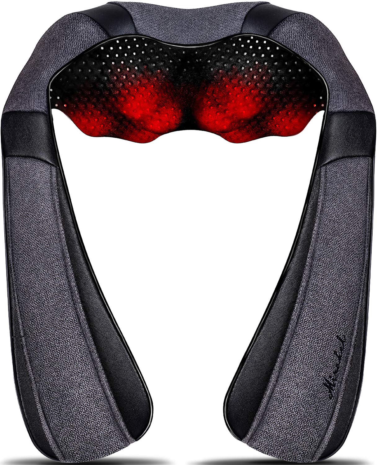 Mirakel Neck Massager With Heat, Shiatsu Shoulder Massager, Electric Kneading Back Massager, Massage Pillow For Pain Relief Deep