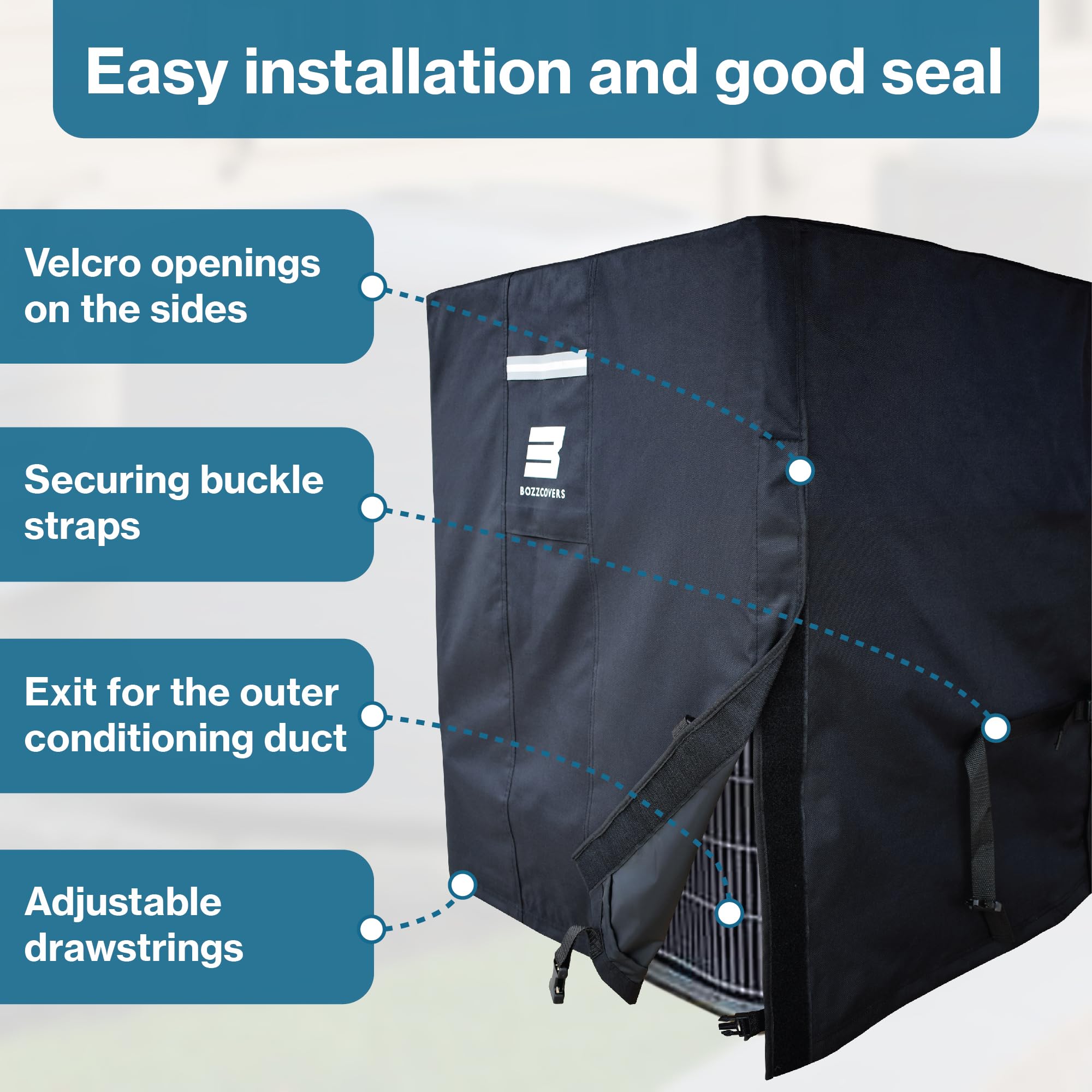 Air Conditioner Cover For Outside Units   38   L X 38   W X 40   H Inch, Heavy Duty 600D Tear Resistant Material, Weatherproof A