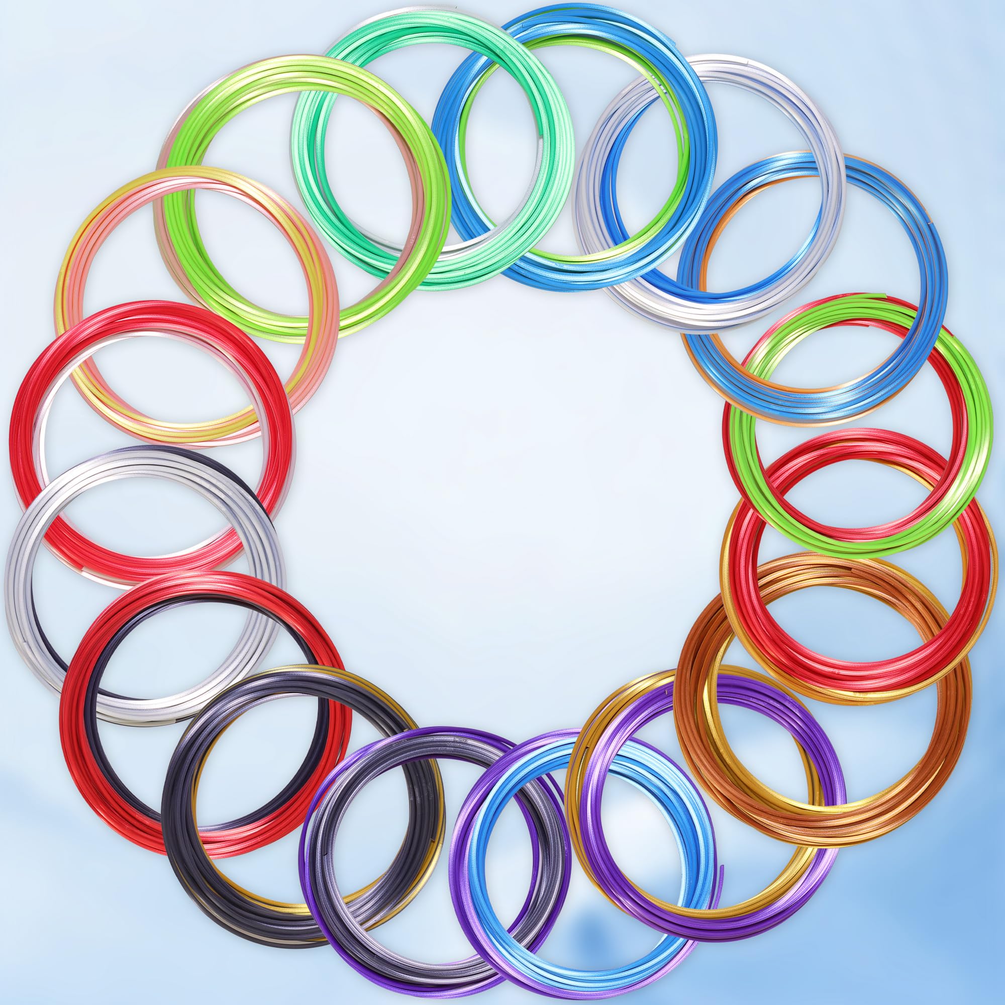 Mika3D 2 Dual Color In 1 Silk Pla Filament Refill Sample Pack, 16 Different Dual Color Silk Pla, Each 4 Meter Length, Total 64M