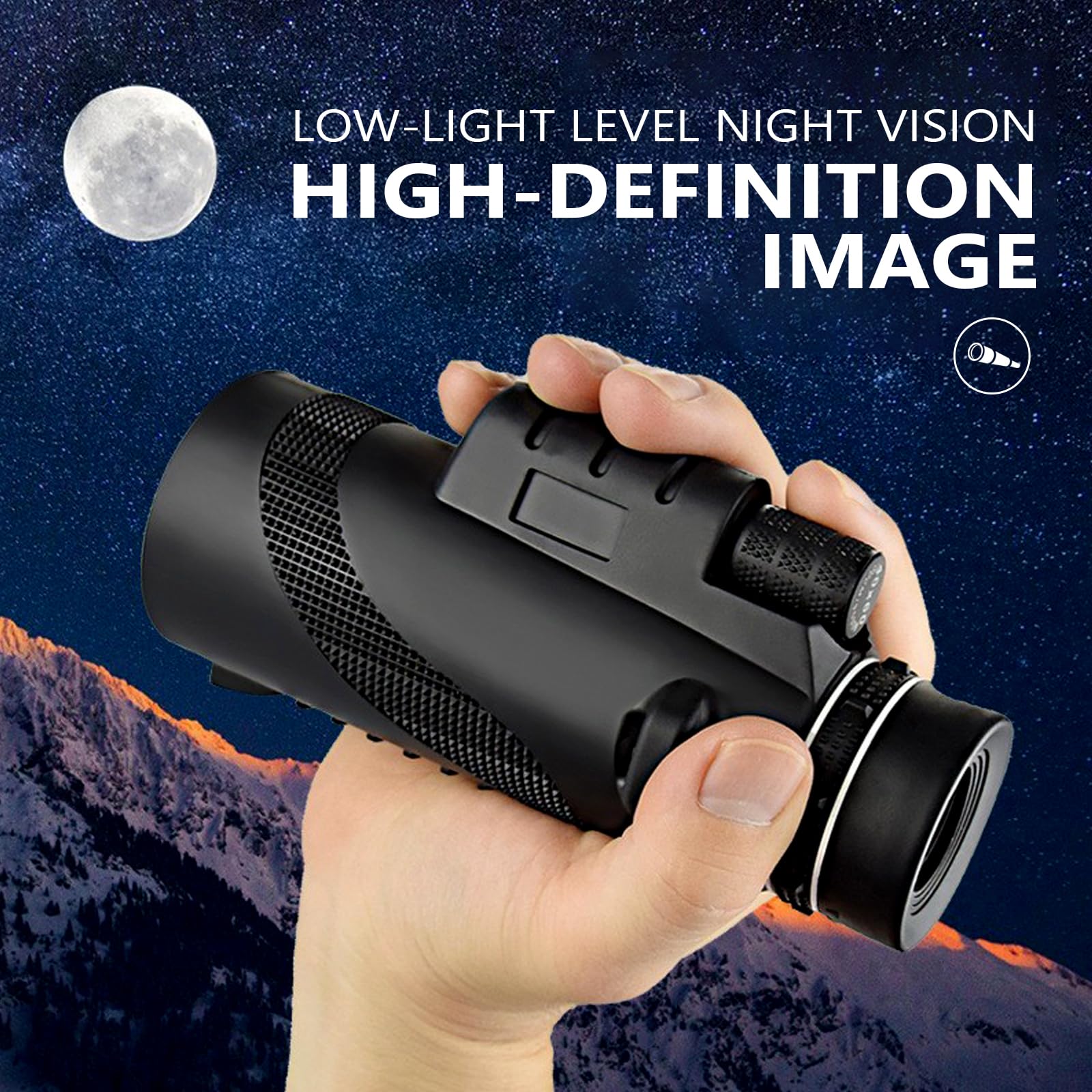 40X60 Monoculars For Adults High Powered With Smartphone Adapter And Tripod, Equipped With Bak4 Prism For Animal Bird Watching H