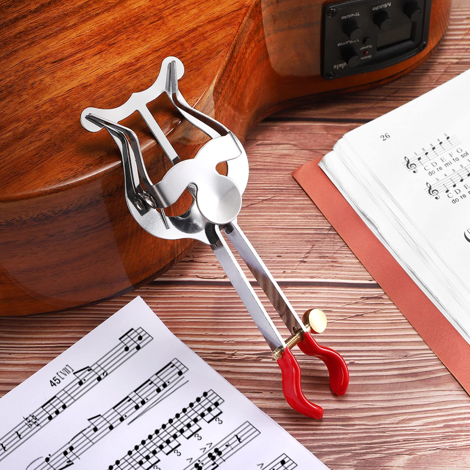 Facmogu Trumpet Lyre Instrument Accessories, Lightweight Trumpet Lyre Sheet Music Clip Marching Music Clip Silver Lyre For Trump