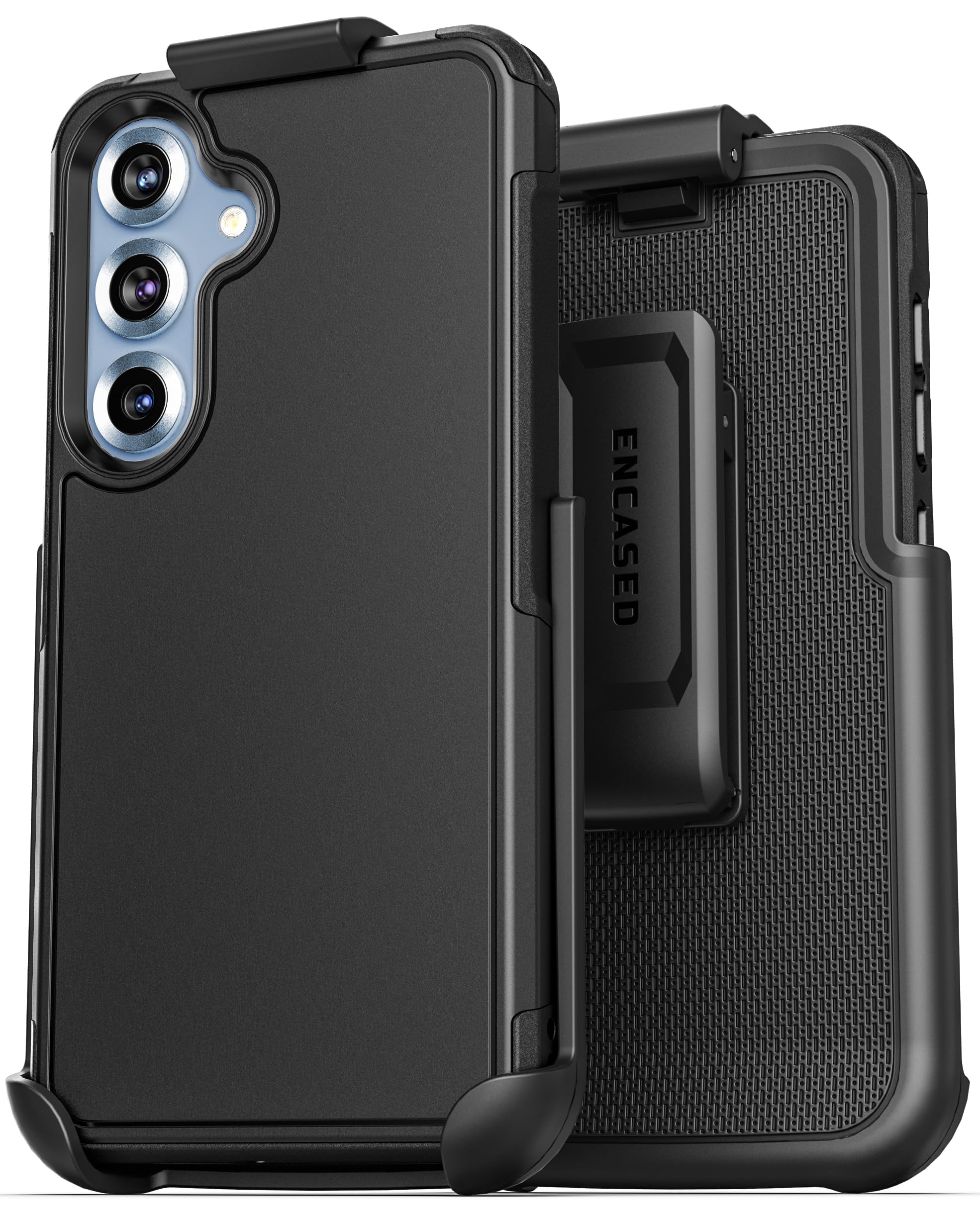 Encased Rugged Belt Case for Samsung Galaxy S25 Plus, Protective [Heavy Duty] Dual-Layer Shockproof Cover with Rotating Belt Cli
