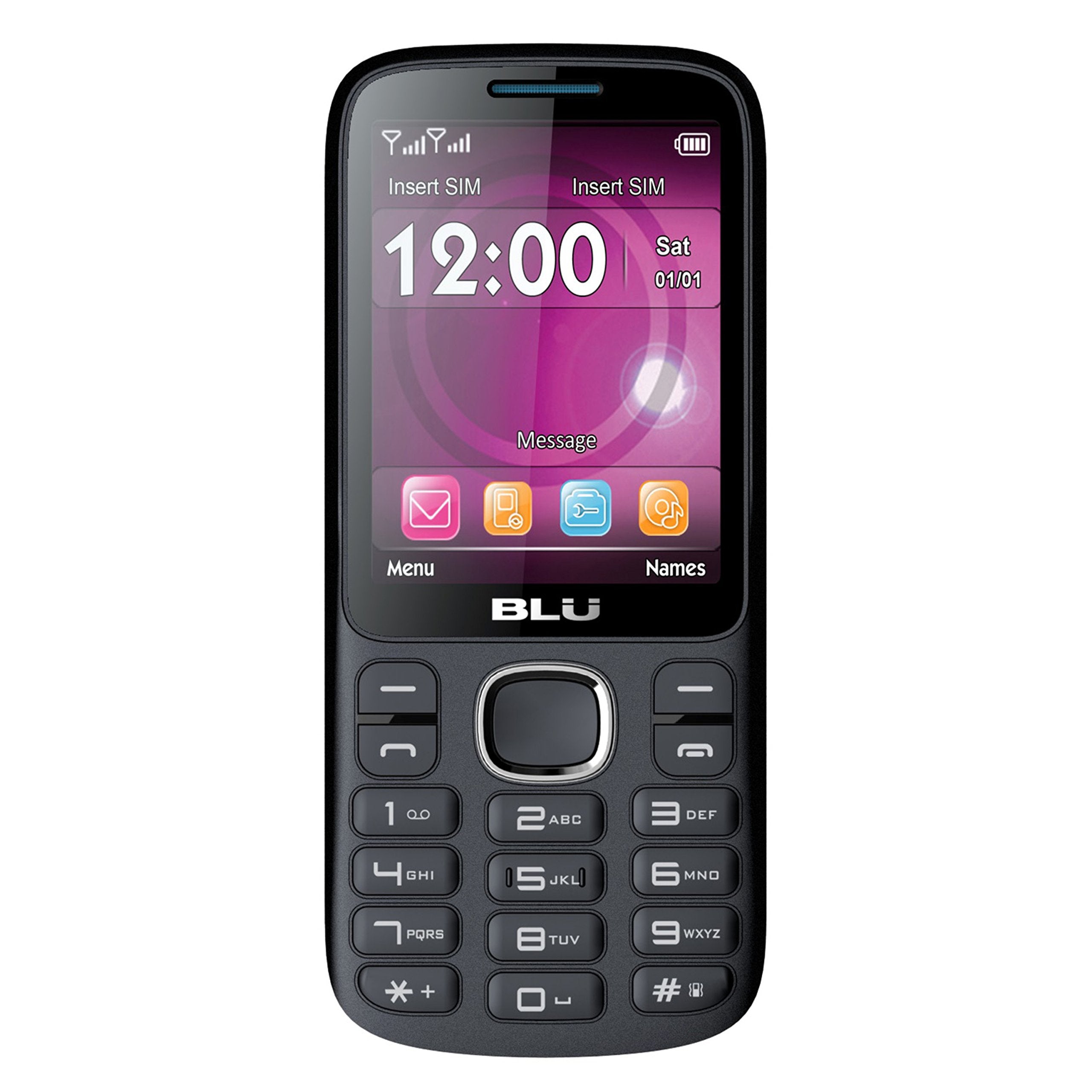 BLU T276T Black Blue Jenny TV 2.8 Unlocked GSM Dual-SIM Cell Phone w/ 1.3MP Camera - Unlocked Cell Phones - Retail Packaging - B