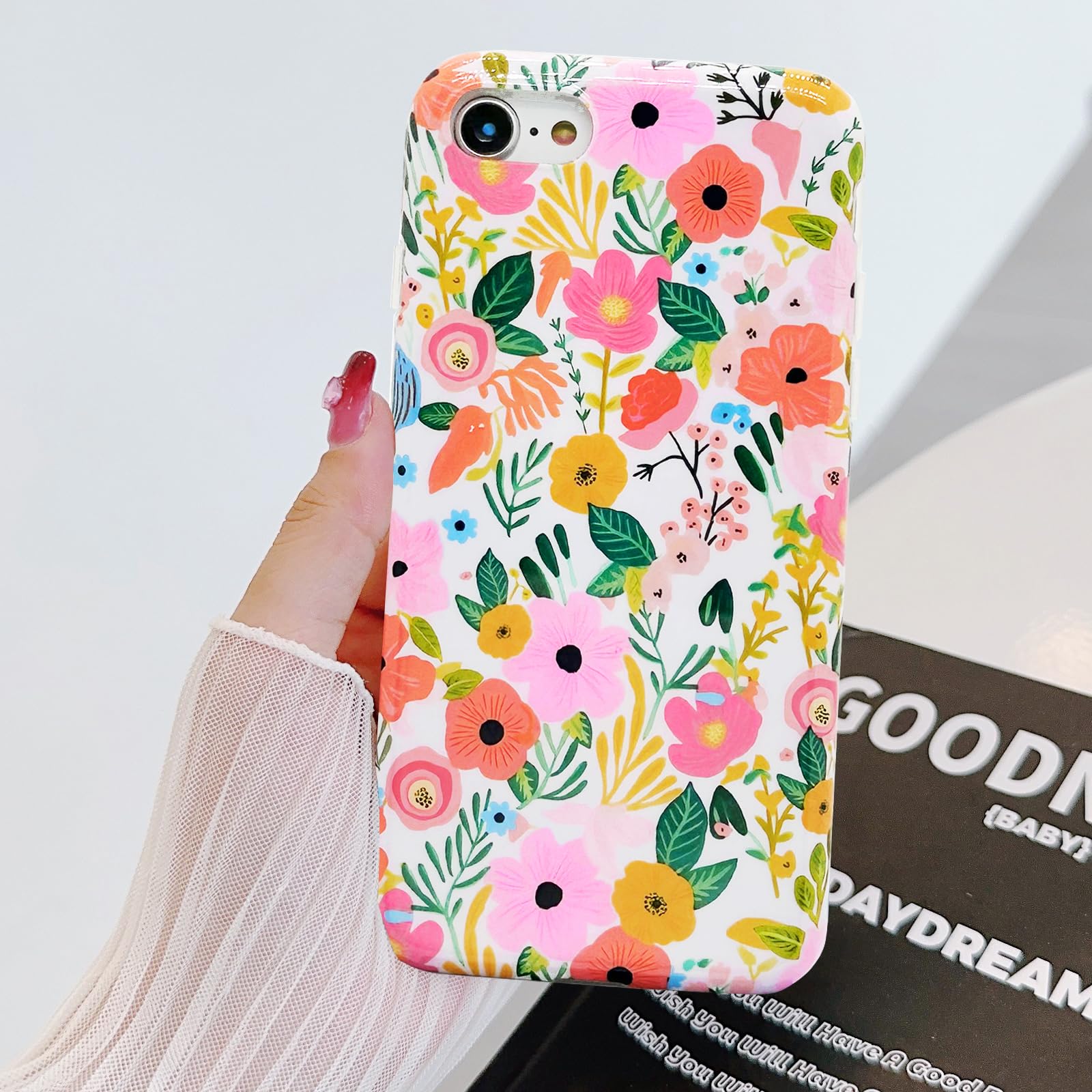 J.West Ipod Touch 7 Case, Ipod Touch 6/5 Case, Soft Shockproof Cute Floral Phone Protective Cover For Women, Garden Flower Patte