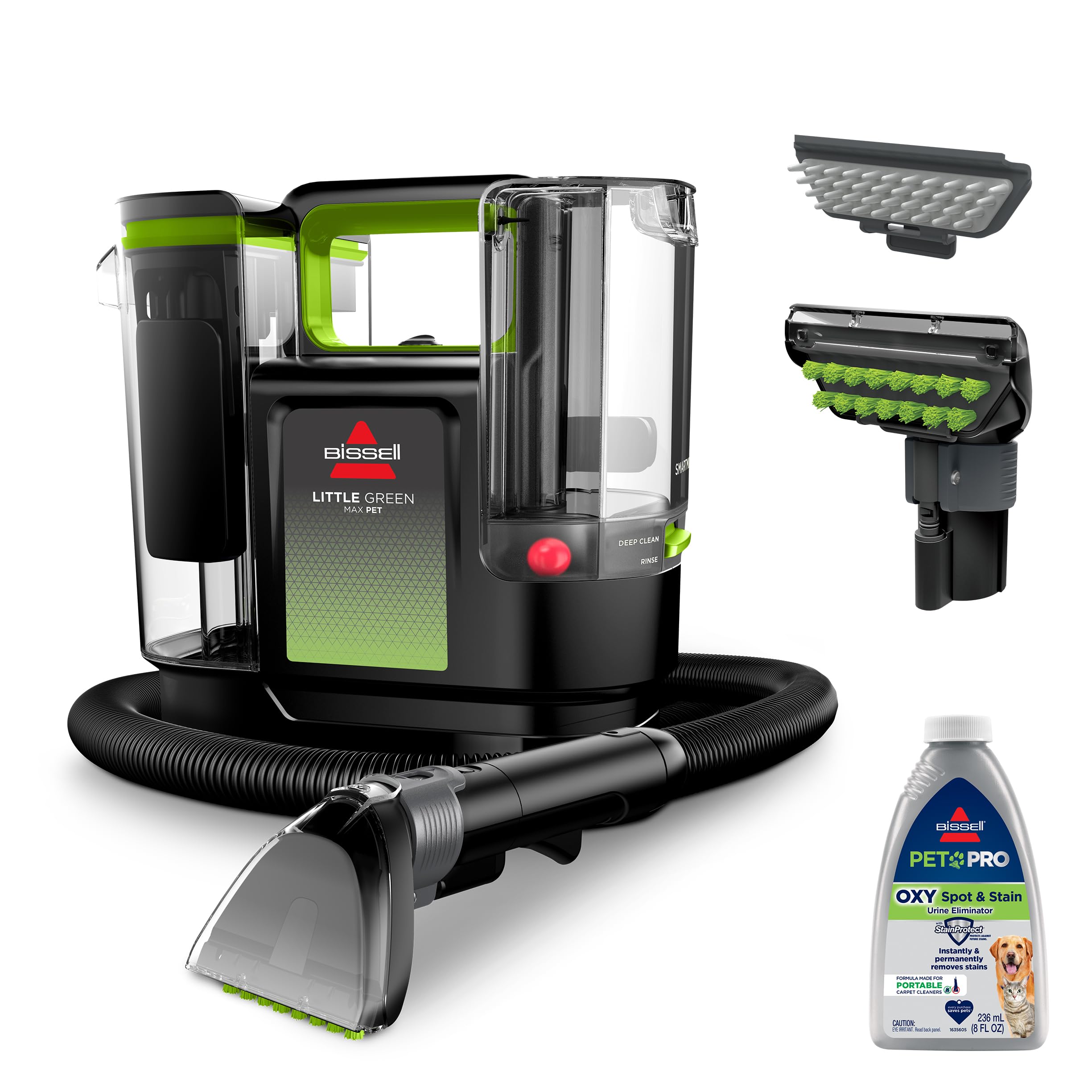 Bissell Little Green Max Pet Smartmix Portable Carpet And Upholstery Deep Cleaner, Car/Auto Detailer, With Smartmix Technology,