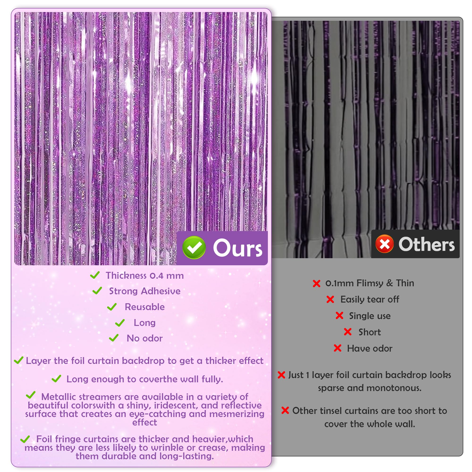 Pink Tinsel Curtain Party Backdrop Streamers  Taylor Birthday Decorations | Birthday Decorations For Girls | Princess Birthday P