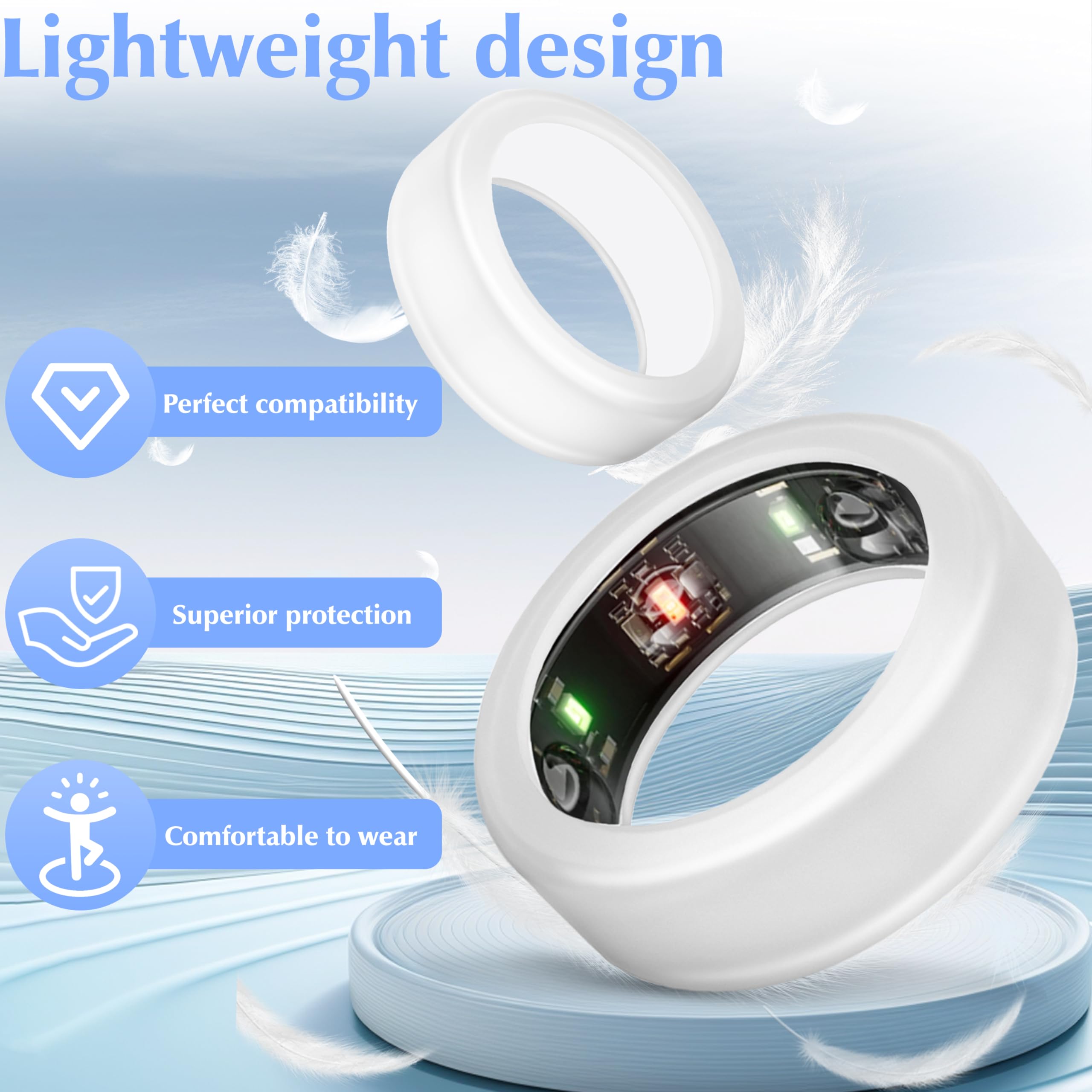 6 Pack Ring Protector Compatible With Oura Ring Gen 3/Samsung Galaxy Ring/Ultrahuman Ring Air/Ringconn, Silicone Ring Cover Work