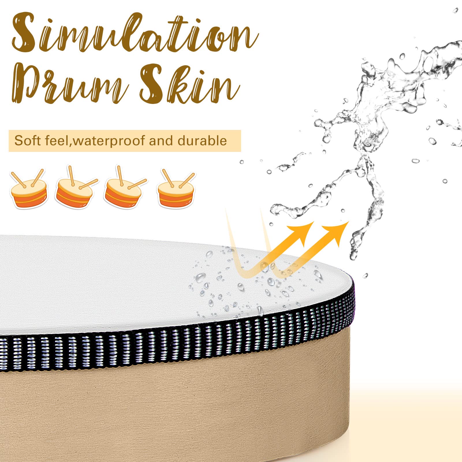 16 Pcs Kids Hand Drums Wooden Frame Drum With Drum Stick, 12 Inch 10 Inch 8 Inch 6 Inch Educational Musical Instruments For Adul