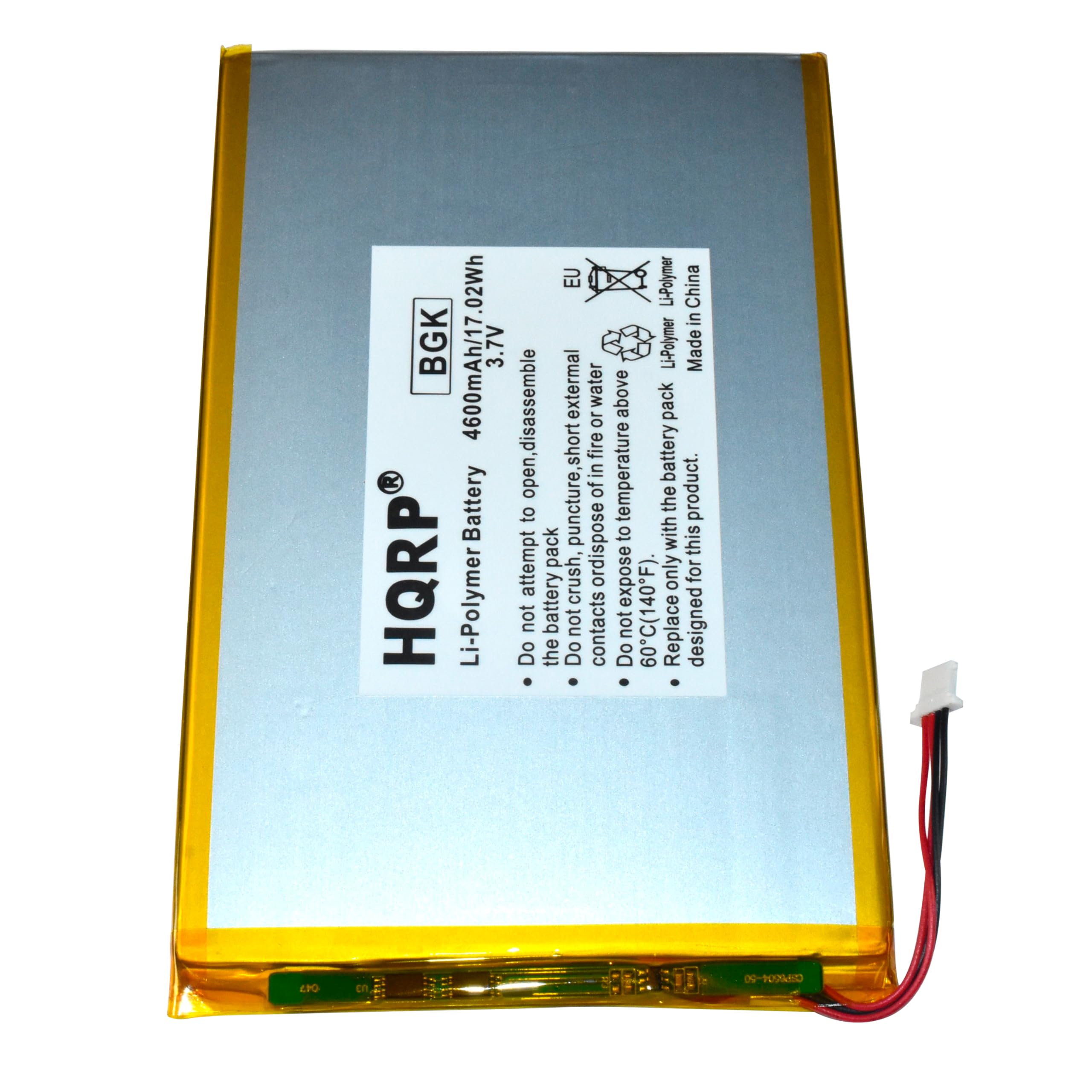 Hqrp Battery Compatible With Rca 10 Inch Viking Pro Rct6303W87 Rct6303W87Dk Rct6K03W13 Tablet Pt3090135 3.7V 4Ah 4600Mah