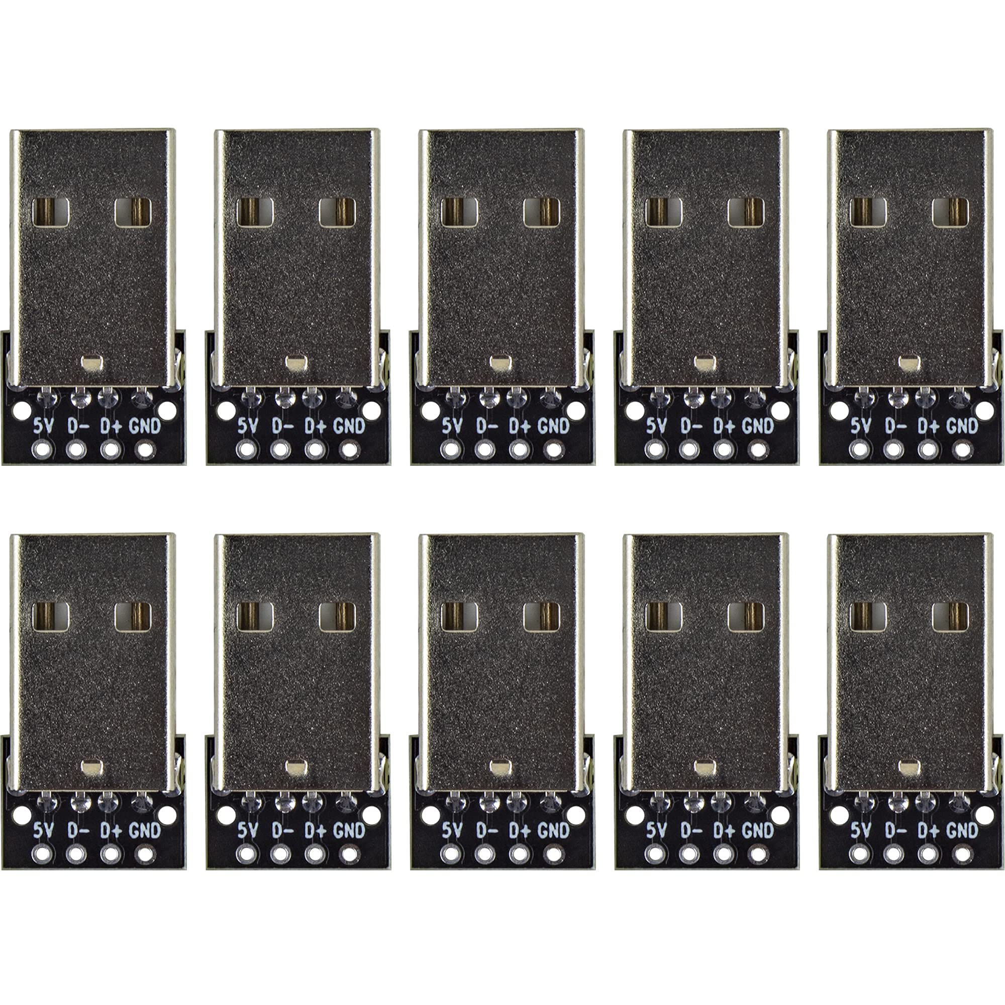 Whiteeeen 10Pcs Usb Type A Male Breakout Board Adapter 4 Pin 2.54Mm Pitch Breakout Adapter