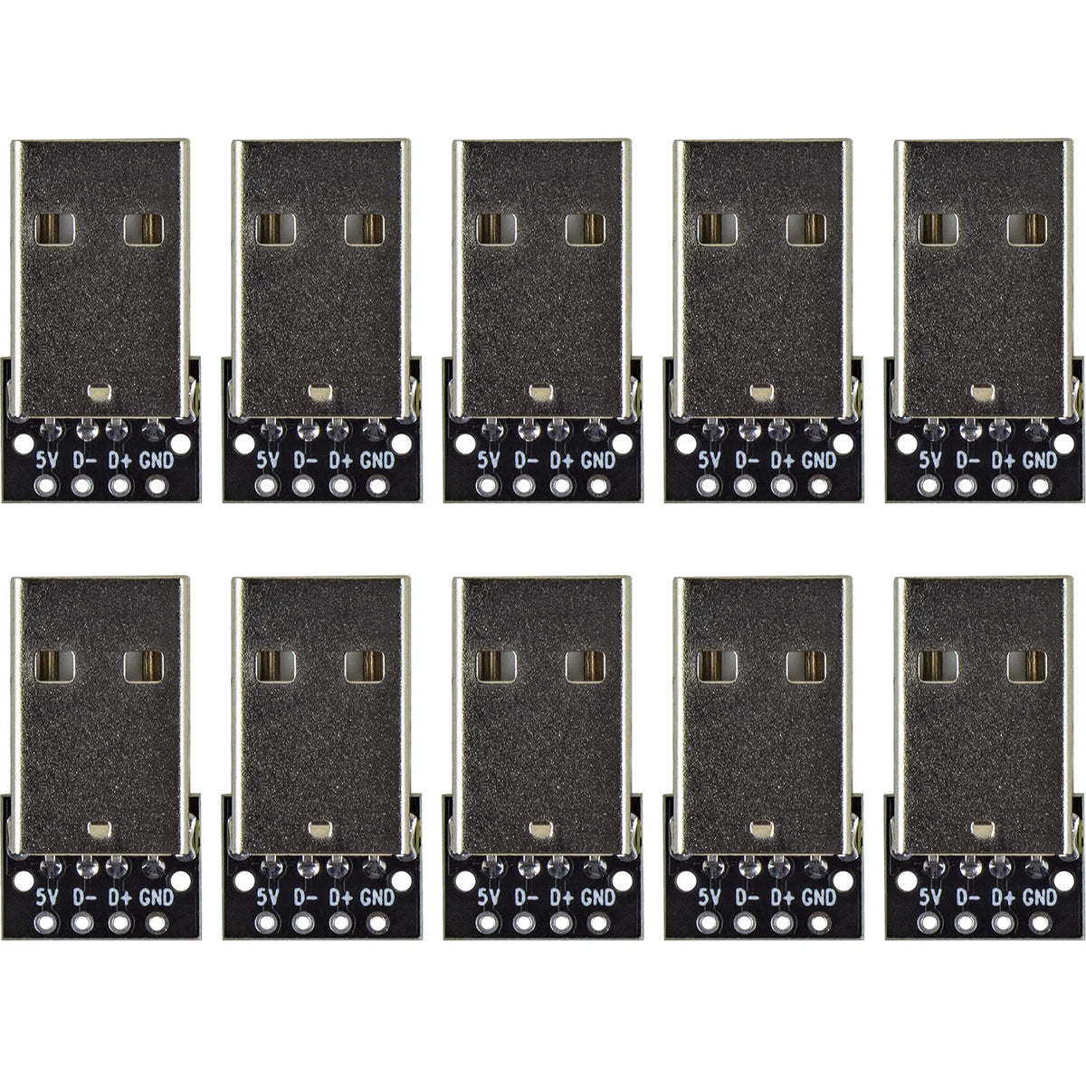 Whiteeeen 10Pcs Usb Type A Male Breakout Board Adapter 4 Pin 2.54Mm Pitch Breakout Adapter