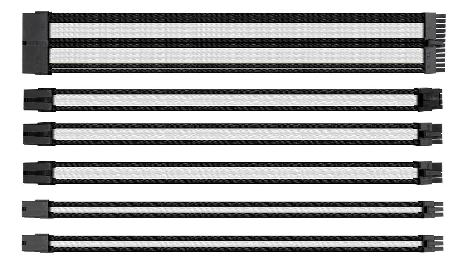 Thermaltake Ttmod Sleeve Extension Power Supply Cable Kit Atx/Eps/8 Pin Pci E/6 Pin Pci E With Combs, White/Black Ac 048 Cn1Nan 