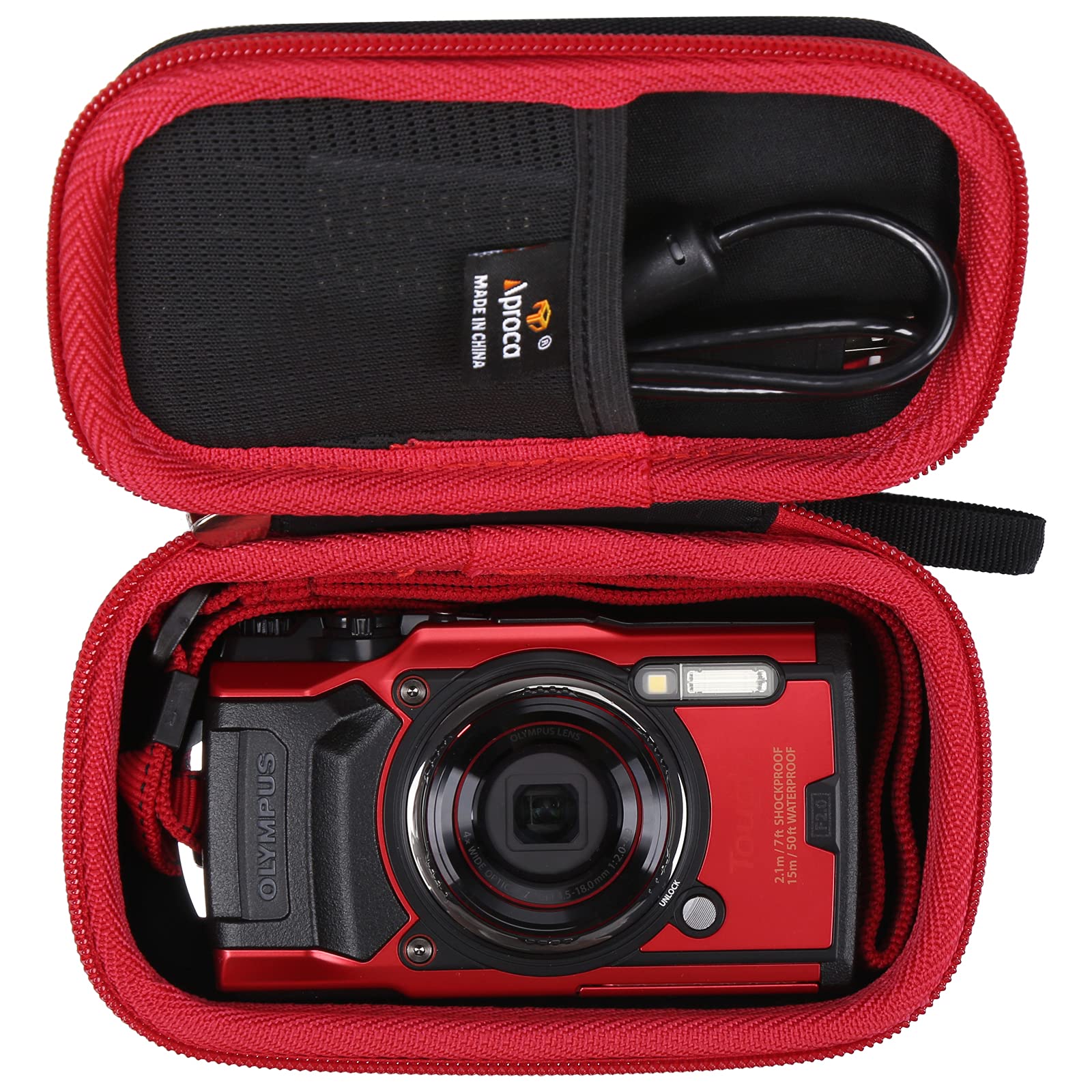 Aproca Case Compatible with OM SYSTEM Olympus Tough TG-7 / TG-6 Digital Camera, Portable Storage Bag for Camera and Accessories 