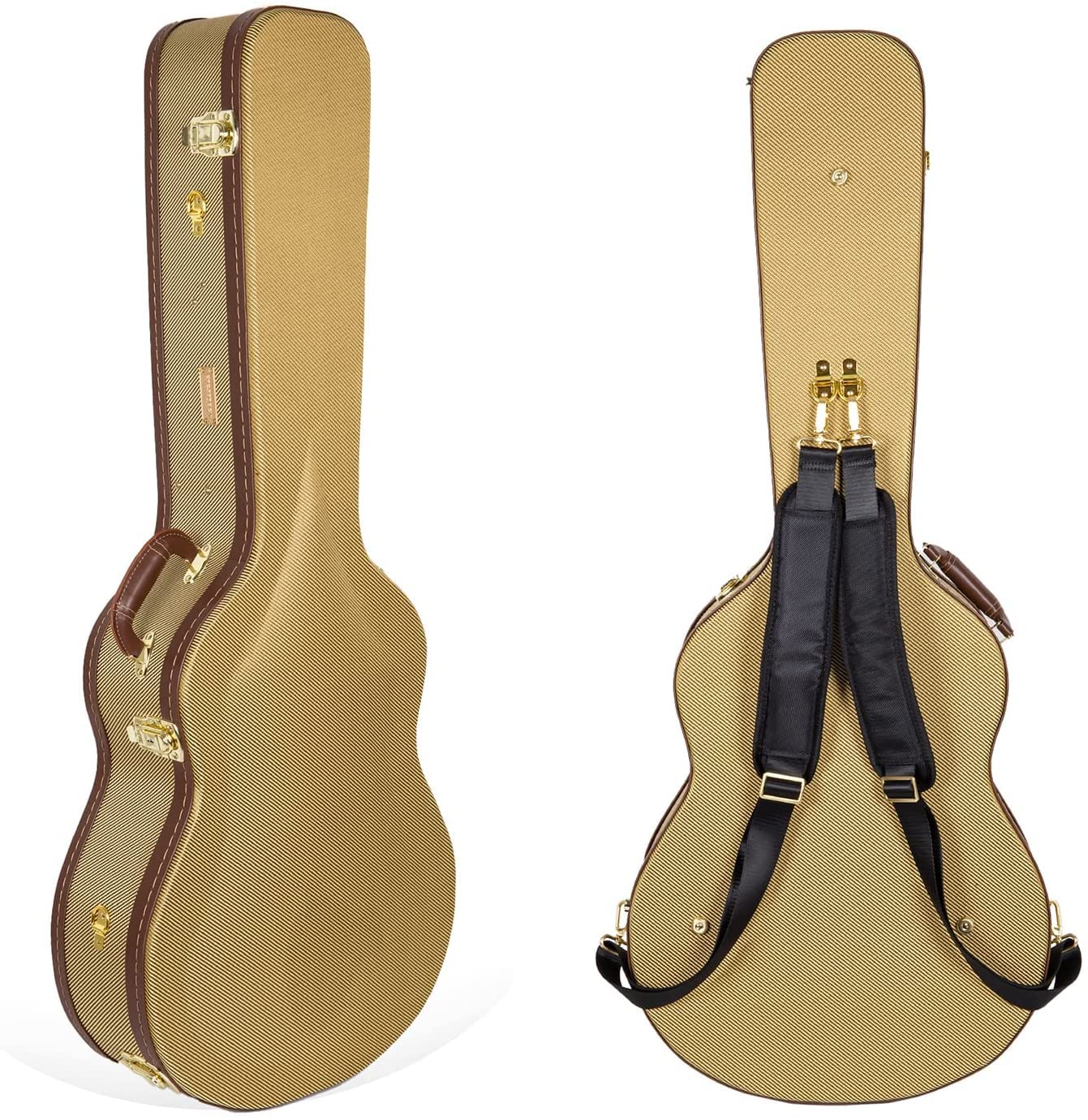 Crossrock Hard Shell Wood Case For Om, Martin 000 Guitars With Removable Shoulder Straps Tweed(Crw700Omtw)