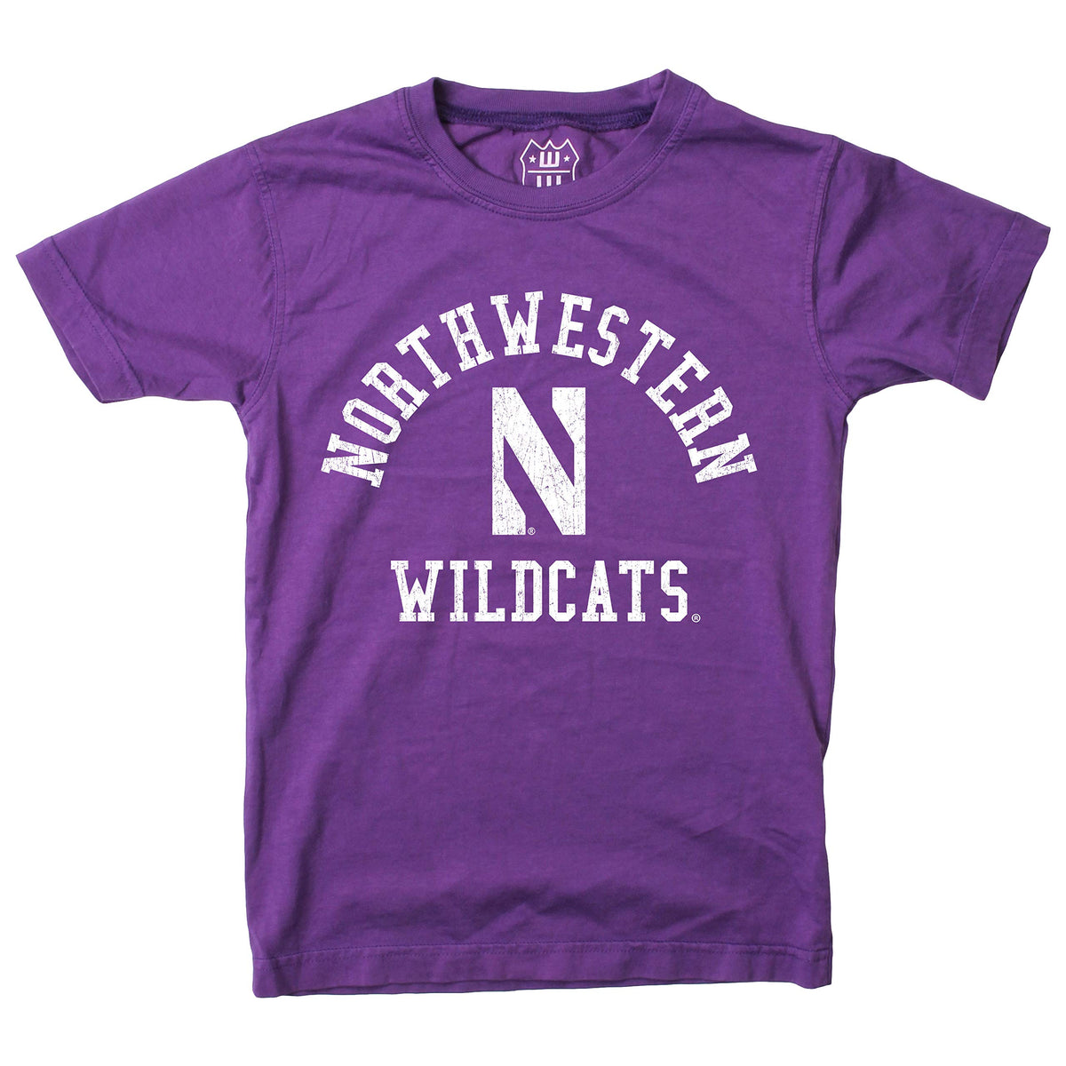 Wes And Willy Ncaa Kids Ss Organic Cotton Tee Shirt, Northwestern Wildcats, Grape, L